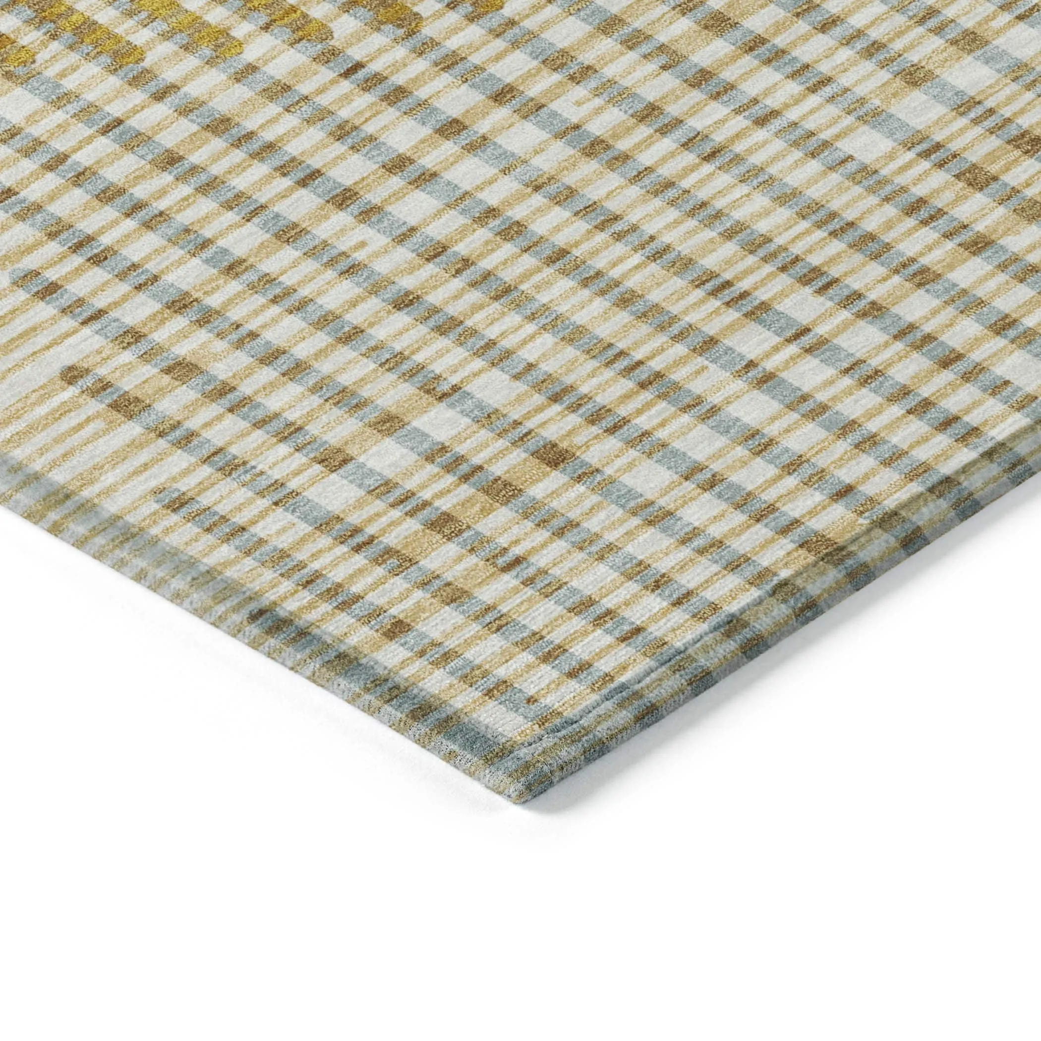 Machine Washable Indoor/ Outdoor Abstract Stripe Chantille Rug