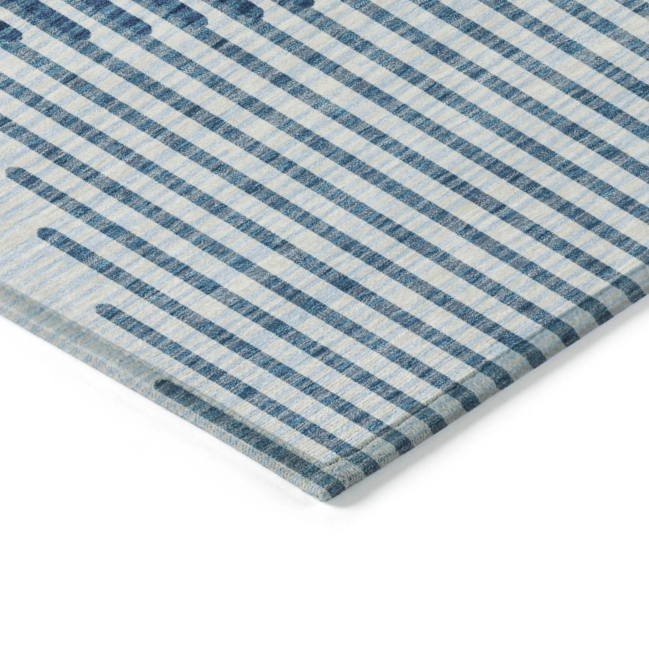 Machine Washable Indoor/ Outdoor Abstract Stripe Chantille Rug