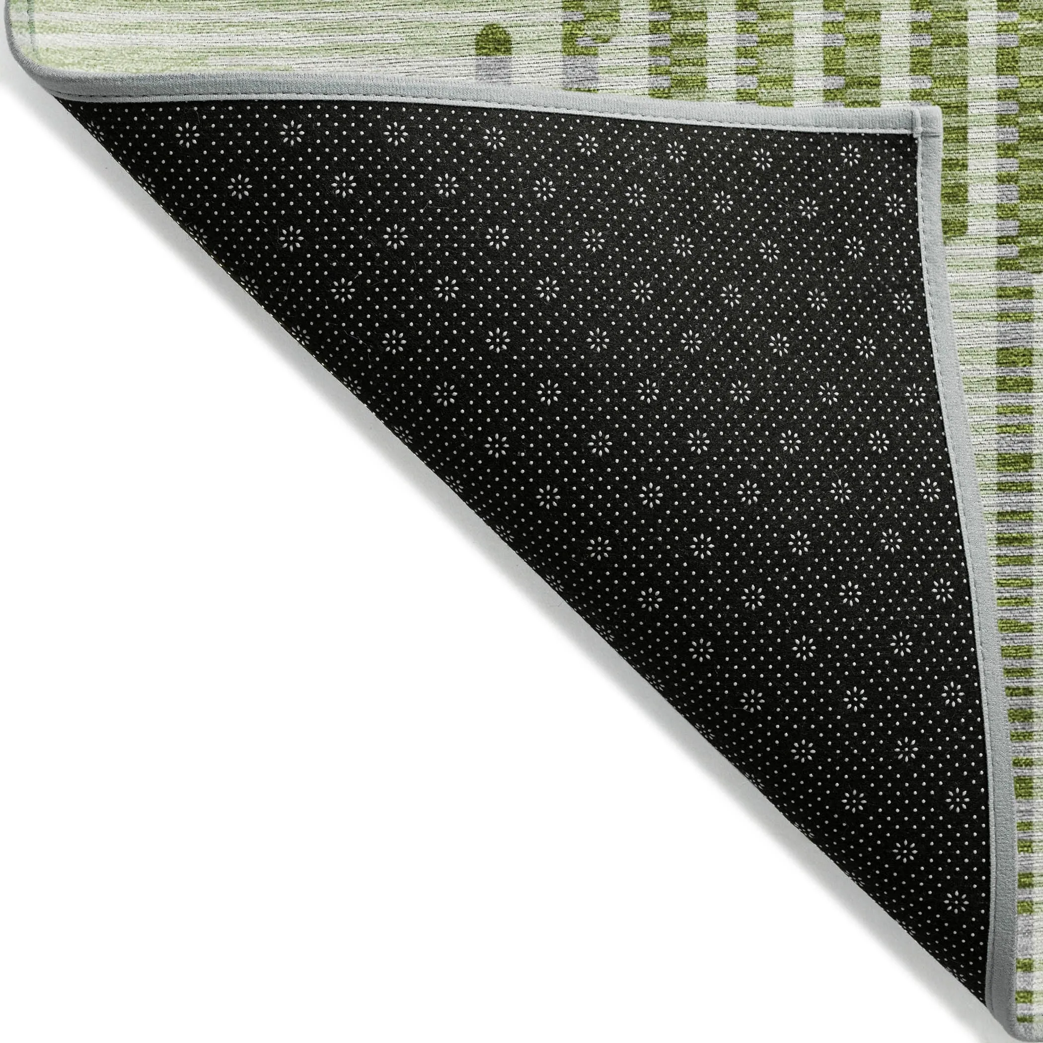 Machine Washable Indoor/ Outdoor Abstract Stripe Chantille Rug