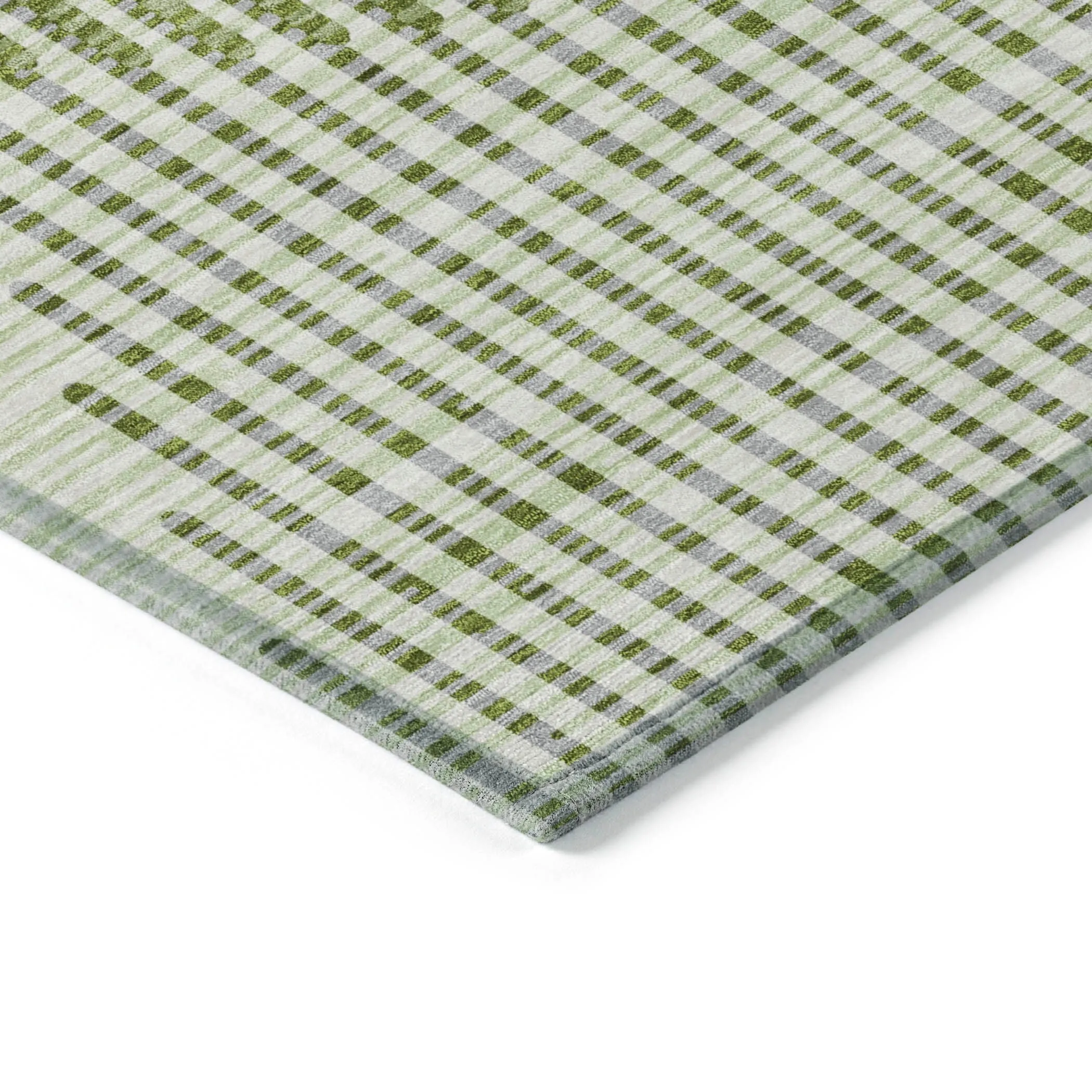Machine Washable Indoor/ Outdoor Abstract Stripe Chantille Rug