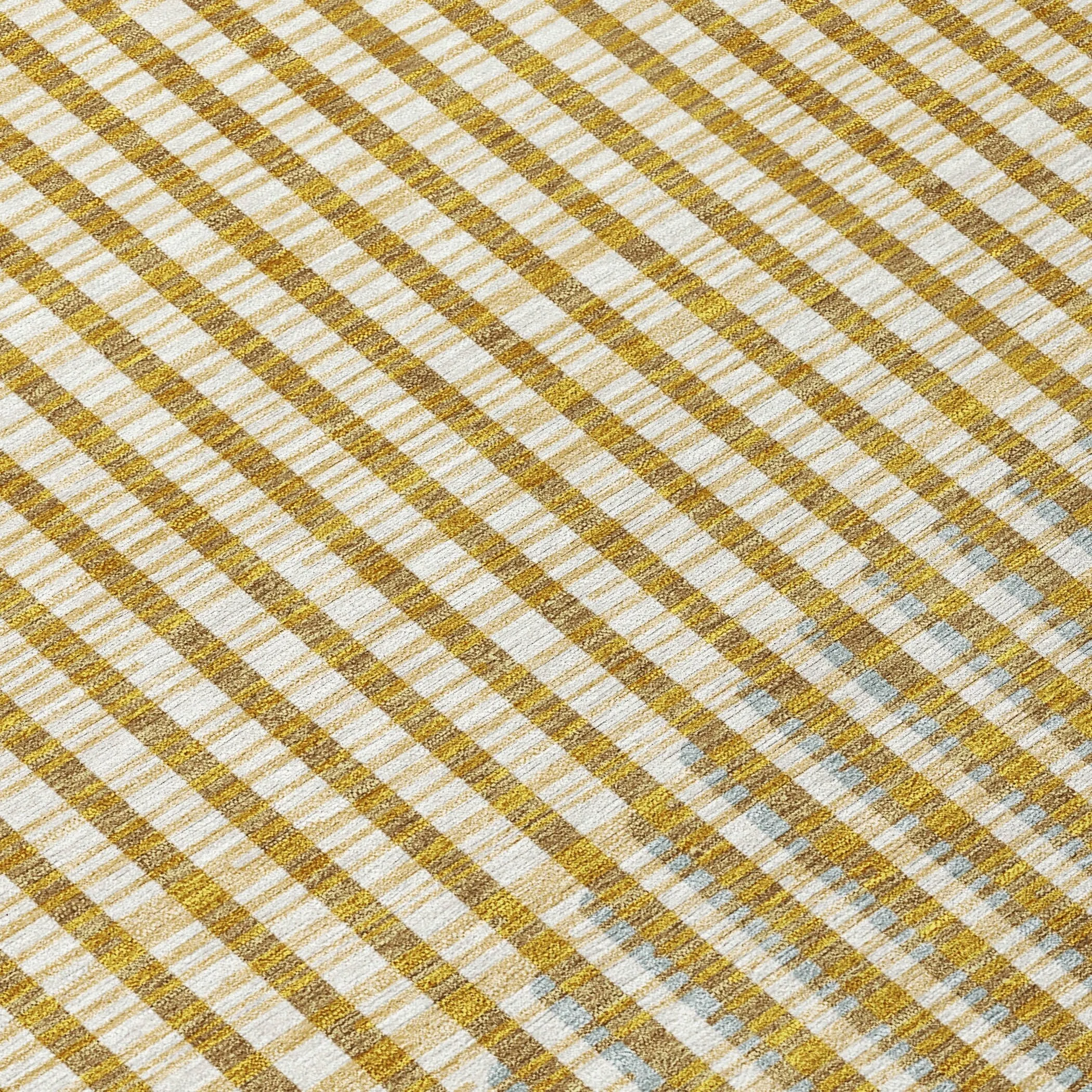 Machine Washable Indoor/ Outdoor Abstract Stripe Chantille Rug