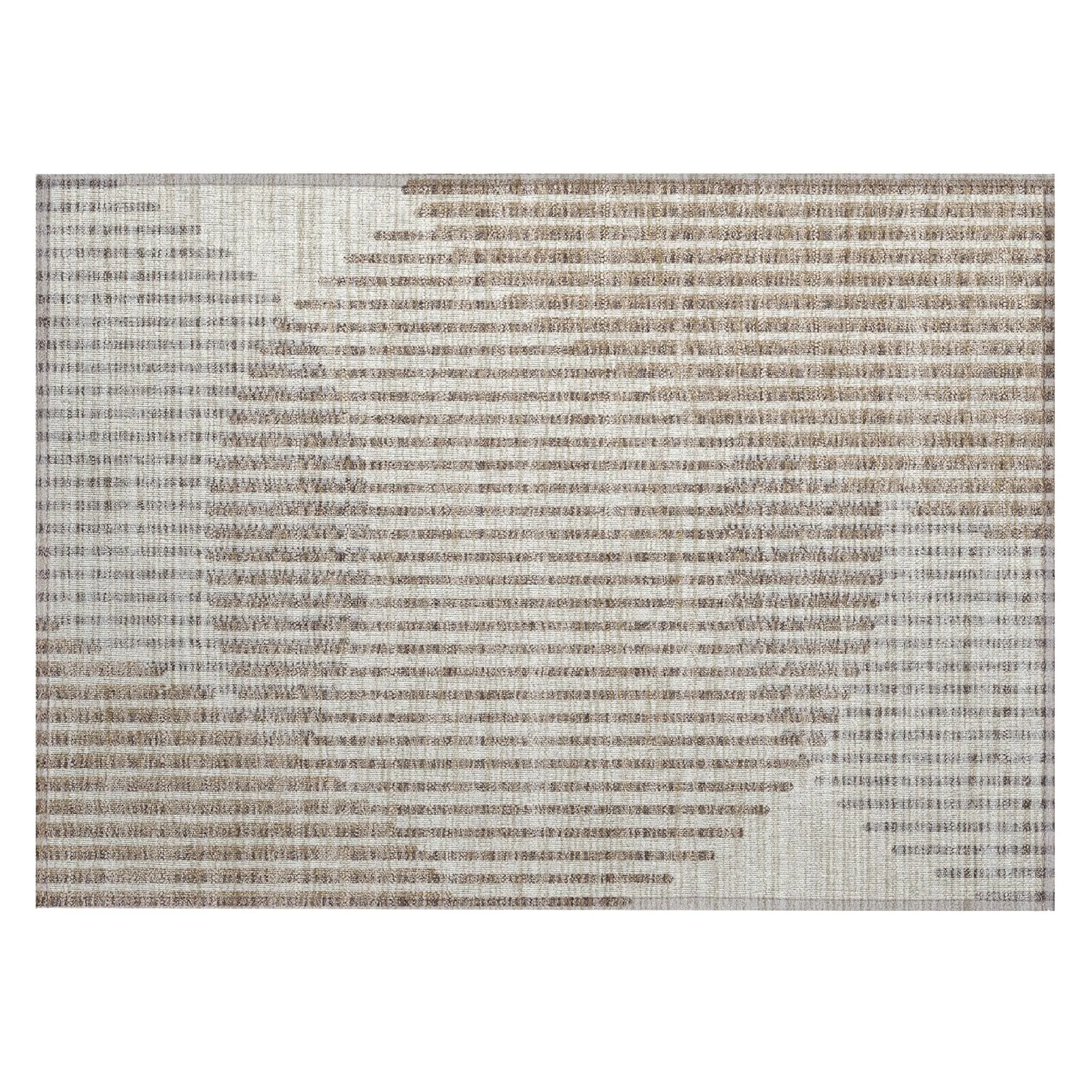 Machine Washable Indoor/ Outdoor Abstract Stripe Chantille Rug