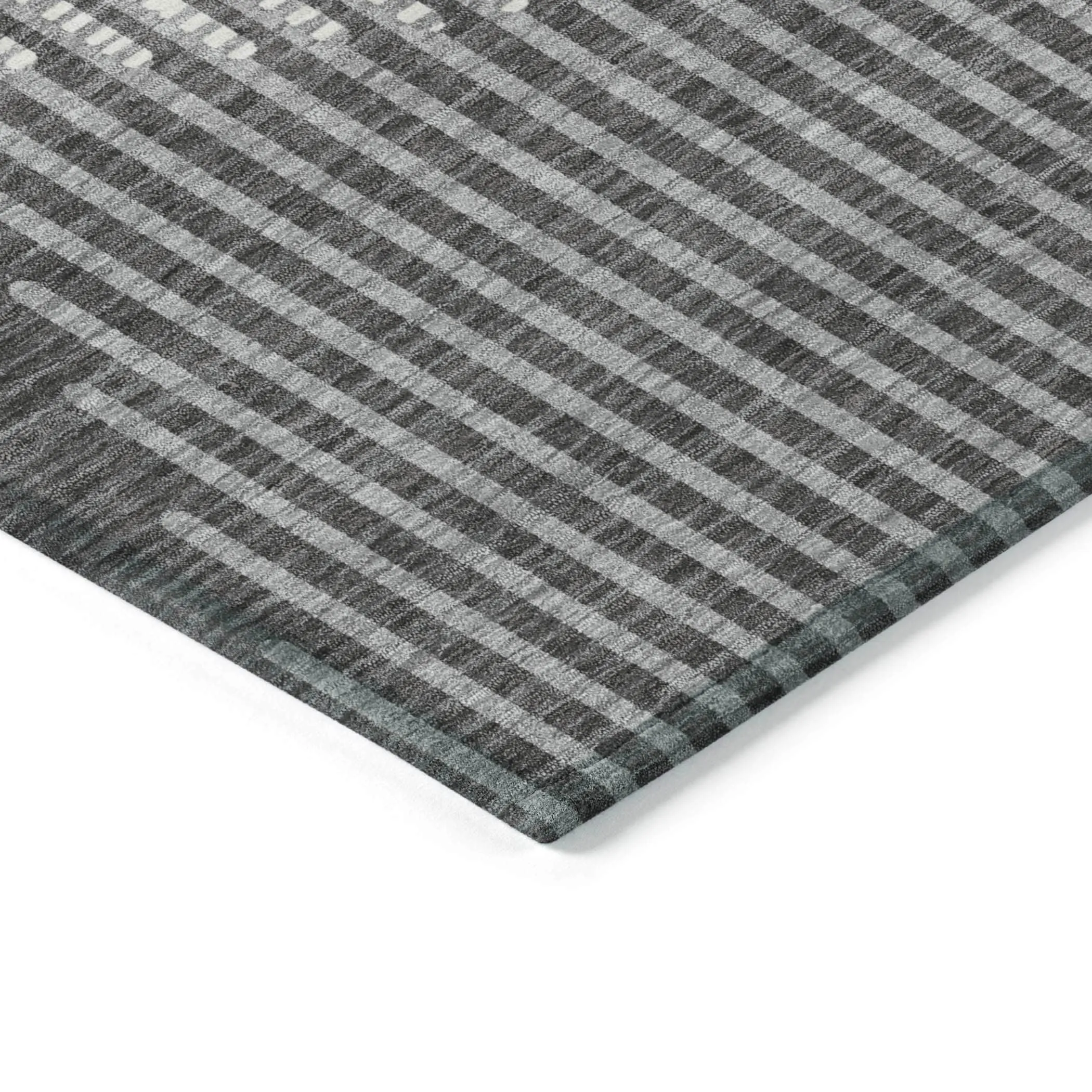 Machine Washable Indoor/ Outdoor Abstract Stripe Chantille Rug