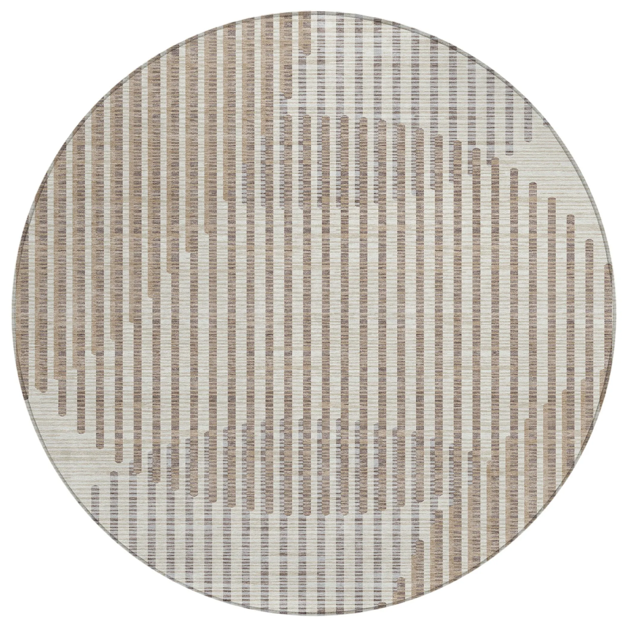 Machine Washable Indoor/ Outdoor Abstract Stripe Chantille Rug