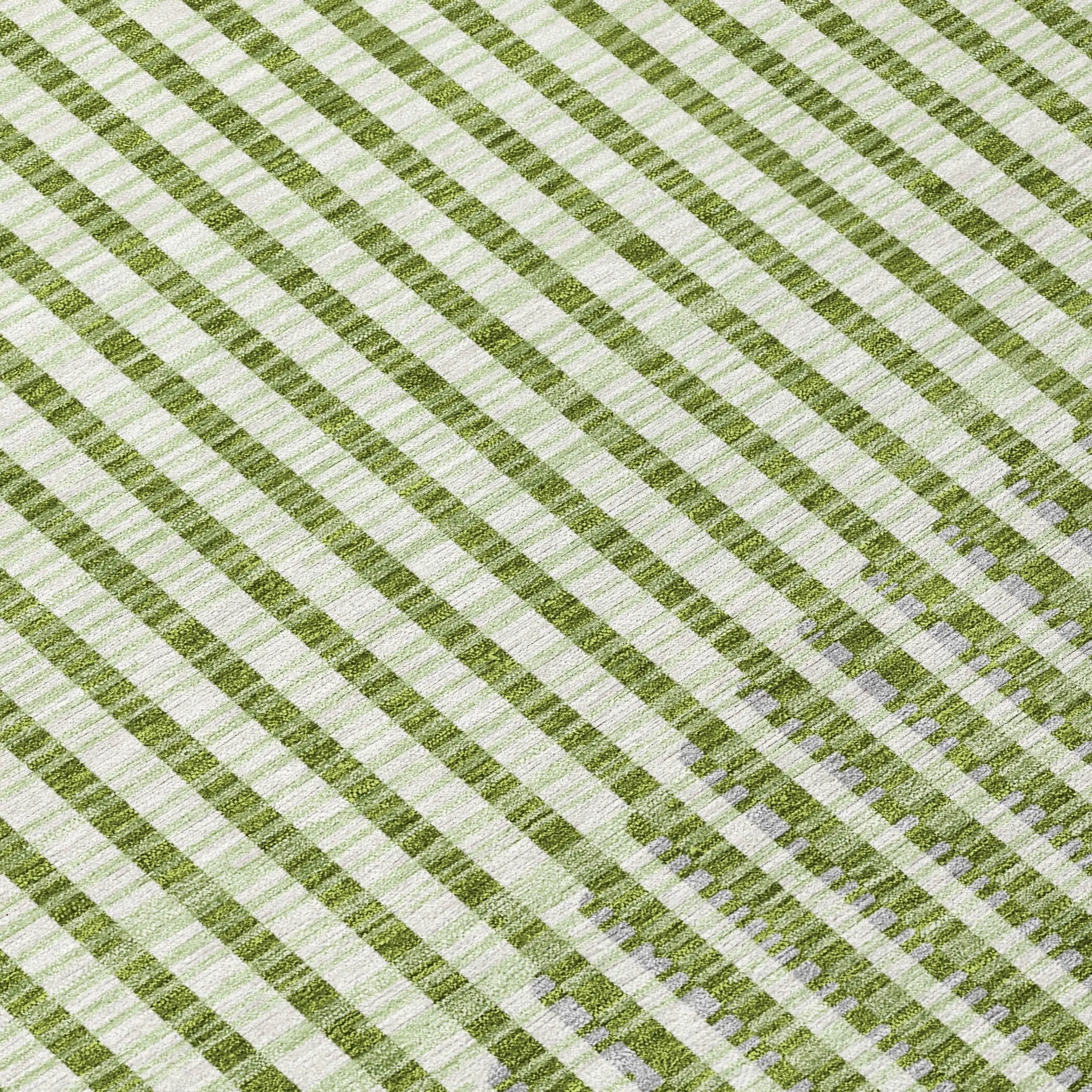 Machine Washable Indoor/ Outdoor Abstract Stripe Chantille Rug