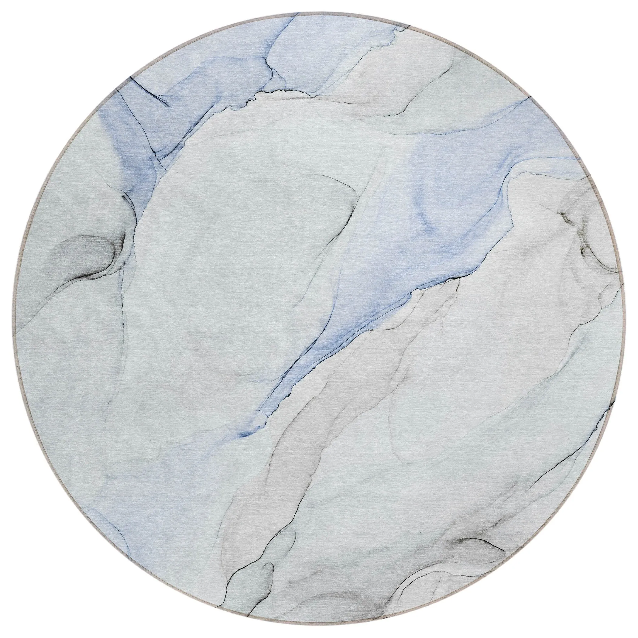 Machine Washable Indoor/ Outdoor Abstract Watercolor Chantille Rug