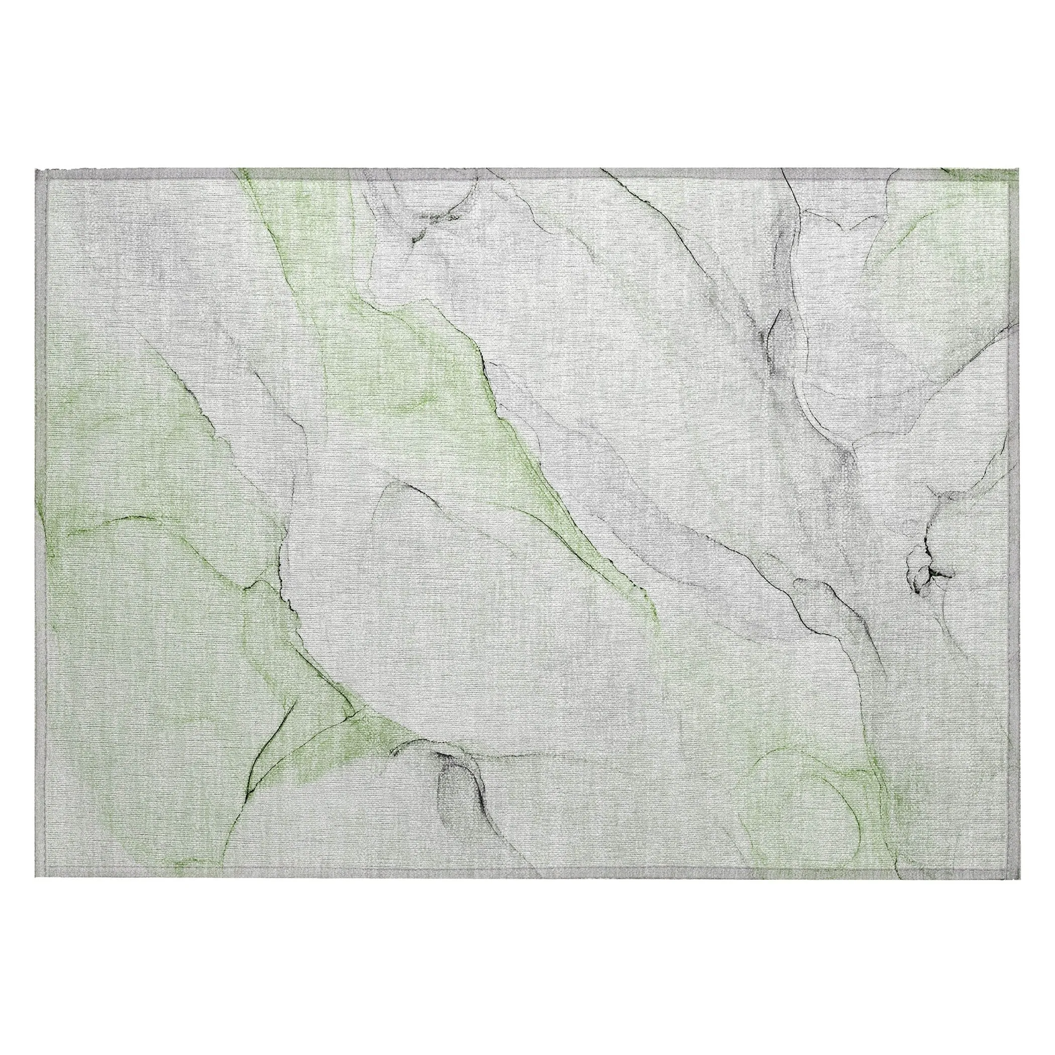 Machine Washable Indoor/ Outdoor Abstract Watercolor Chantille Rug