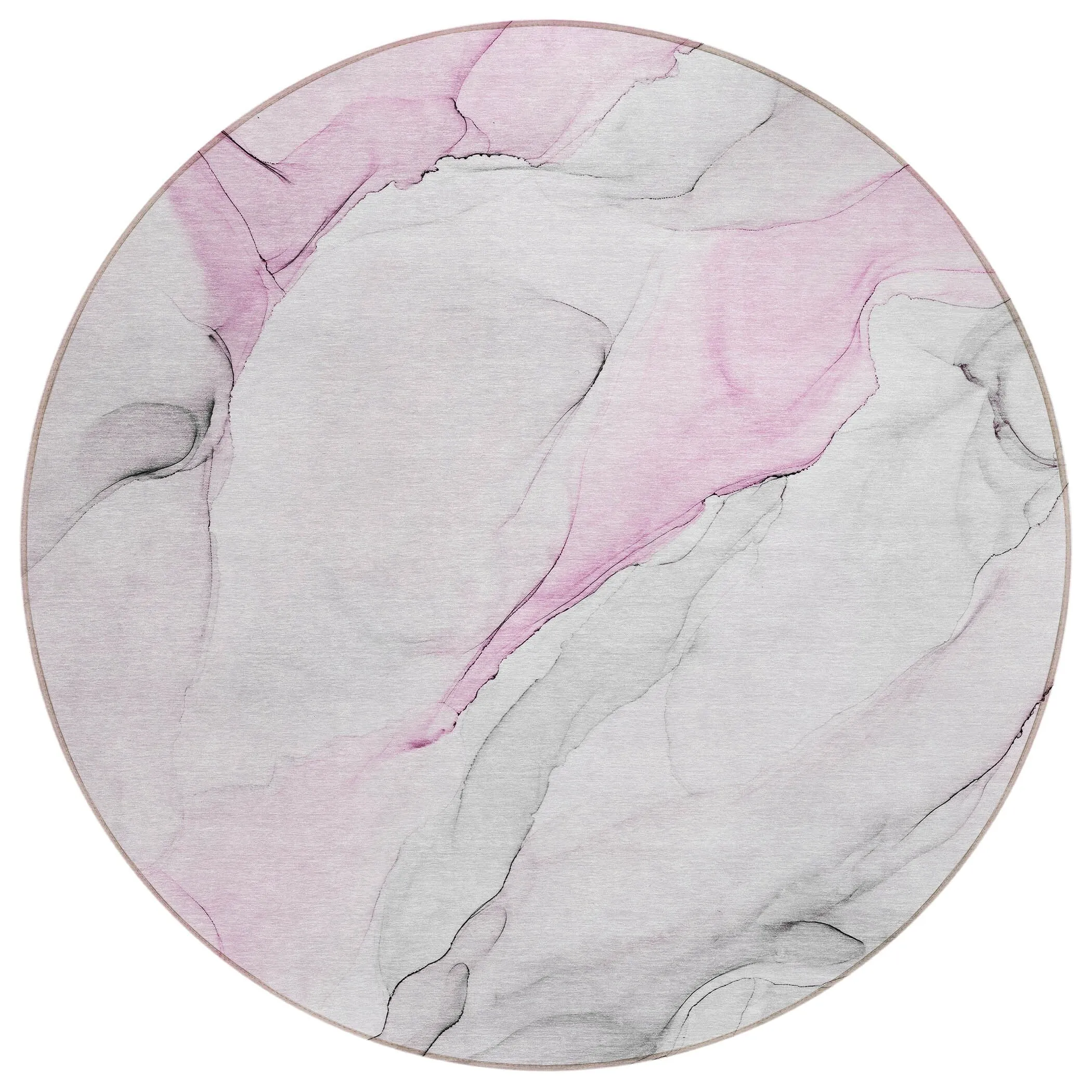 Machine Washable Indoor/ Outdoor Abstract Watercolor Chantille Rug