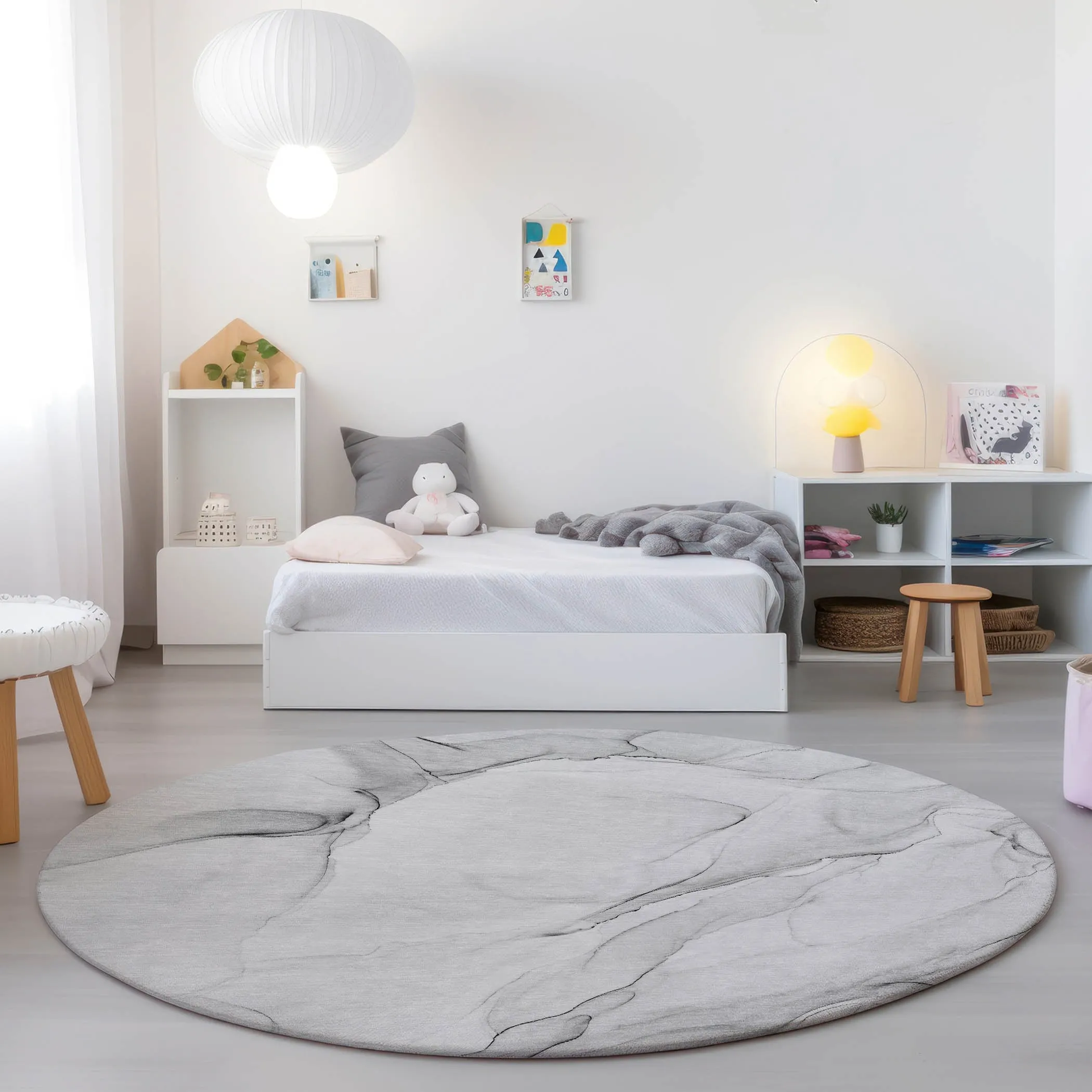 Machine Washable Indoor/ Outdoor Abstract Watercolor Chantille Rug