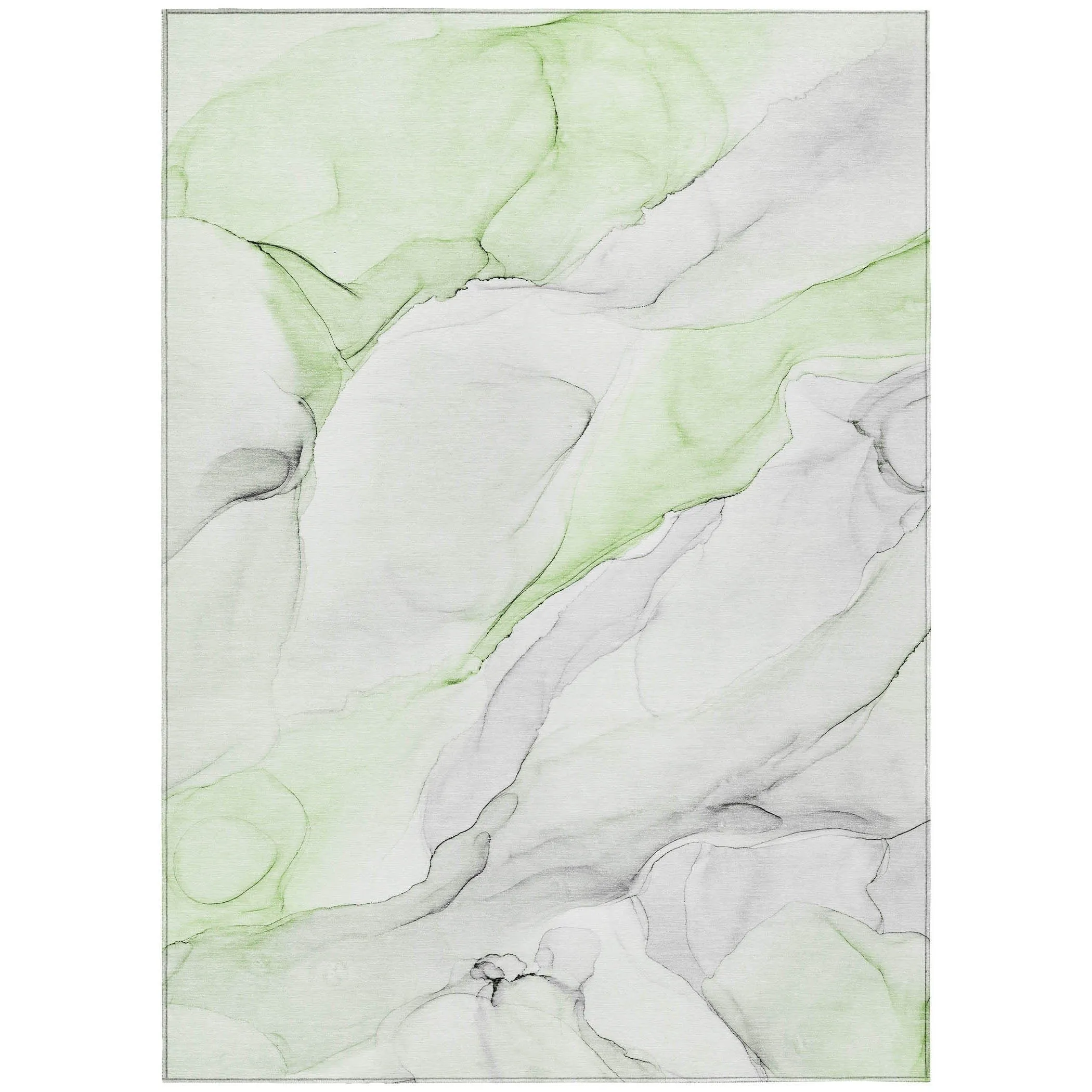 Machine Washable Indoor/ Outdoor Abstract Watercolor Chantille Rug