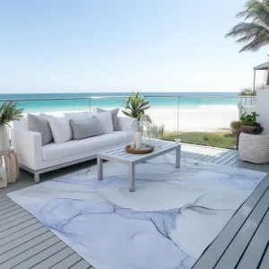 Machine Washable Indoor/ Outdoor Abstract Watercolor Chantille Rug