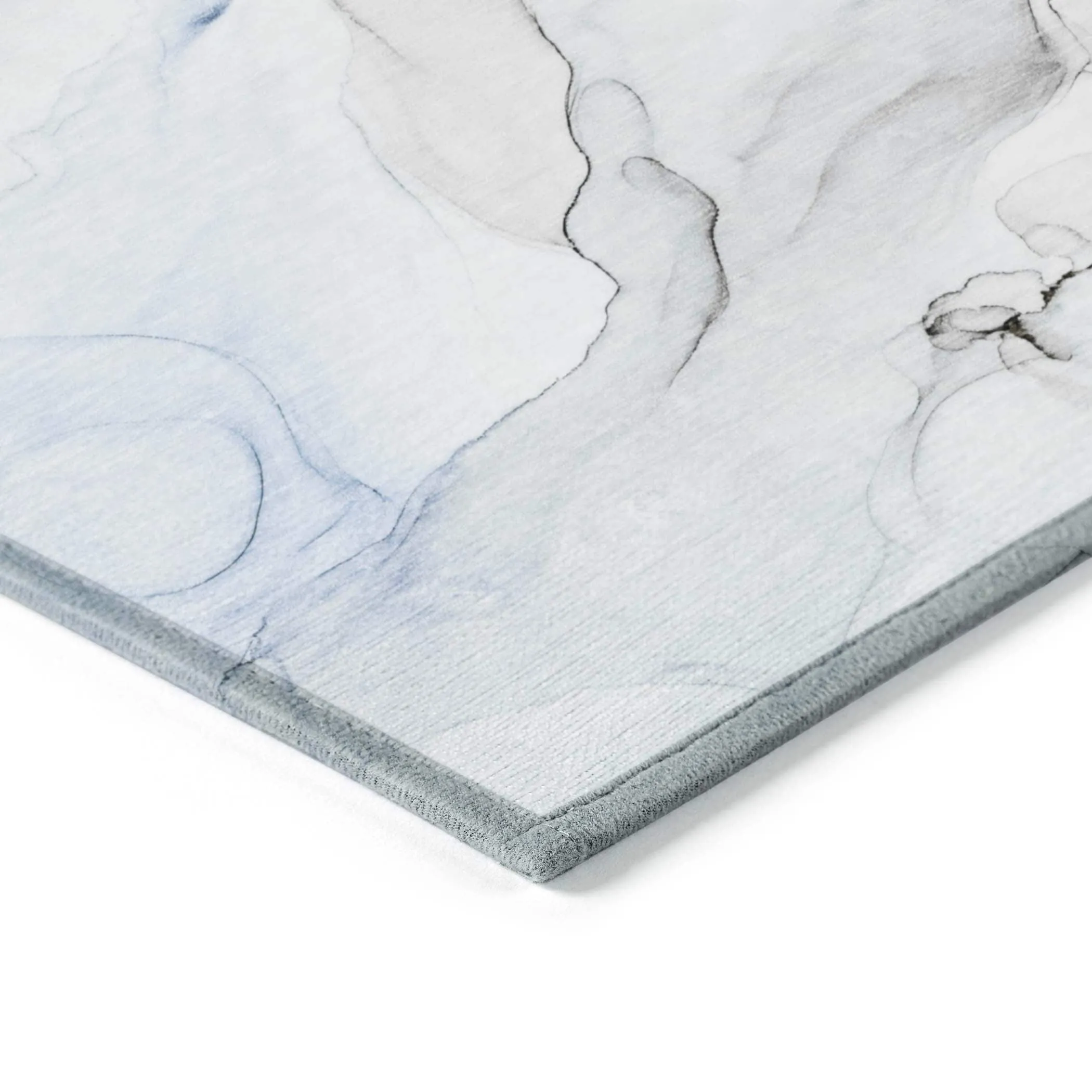 Machine Washable Indoor/ Outdoor Abstract Watercolor Chantille Rug