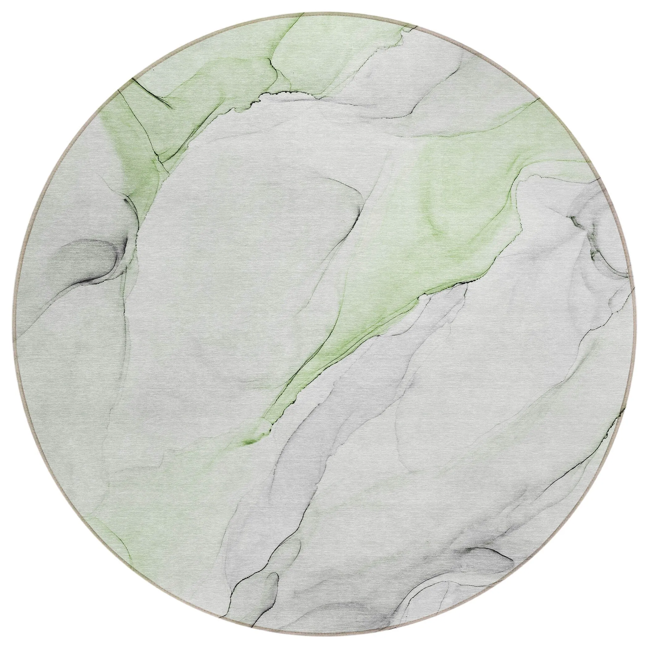 Machine Washable Indoor/ Outdoor Abstract Watercolor Chantille Rug