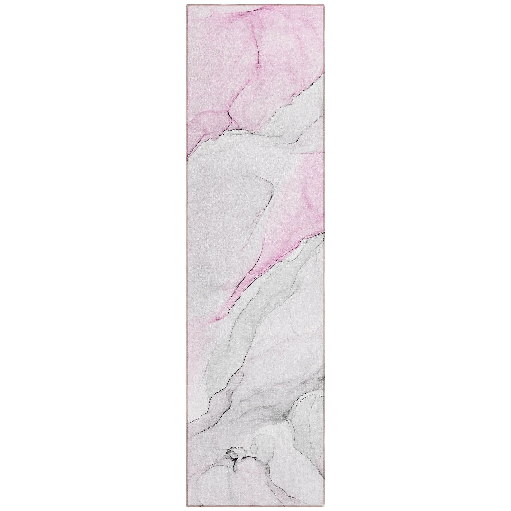 Machine Washable Indoor/ Outdoor Abstract Watercolor Chantille Rug