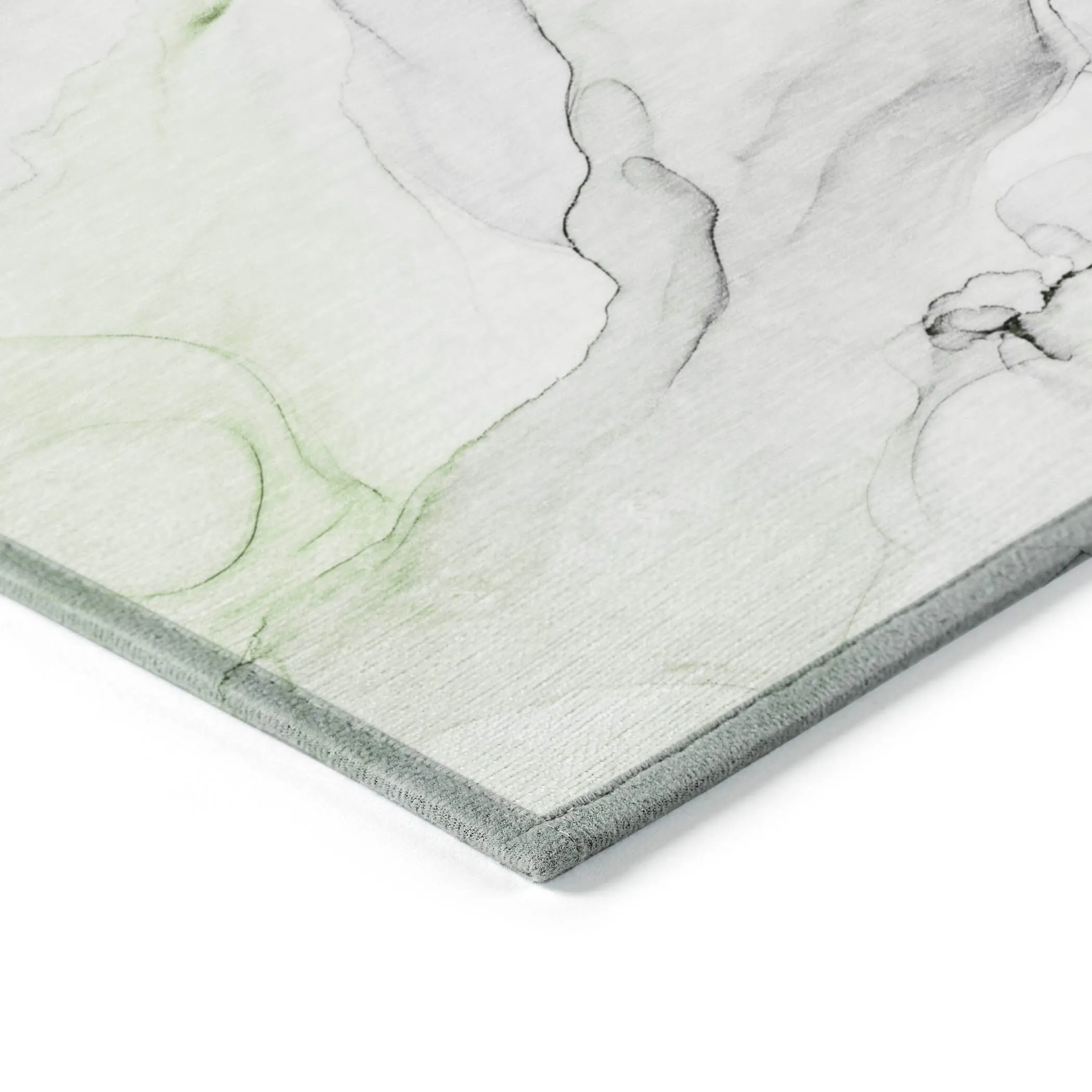 Machine Washable Indoor/ Outdoor Abstract Watercolor Chantille Rug