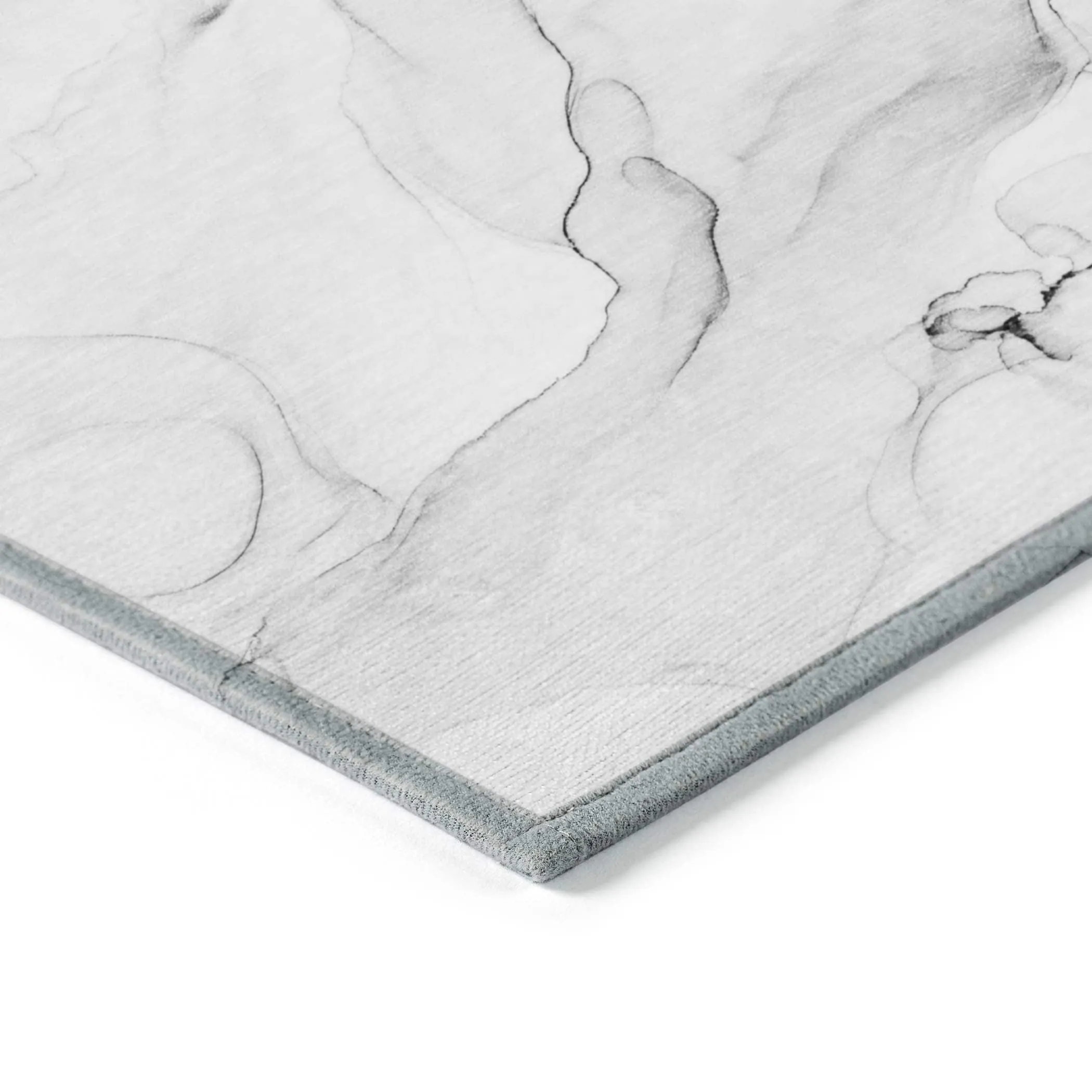 Machine Washable Indoor/ Outdoor Abstract Watercolor Chantille Rug