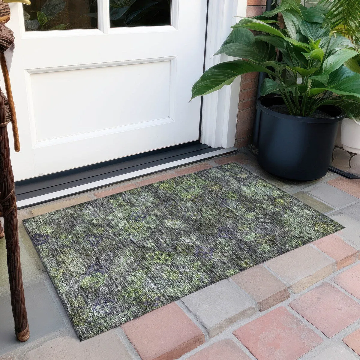 Machine Washable Indoor/ Outdoor Boho Moroccan Chantille Rug