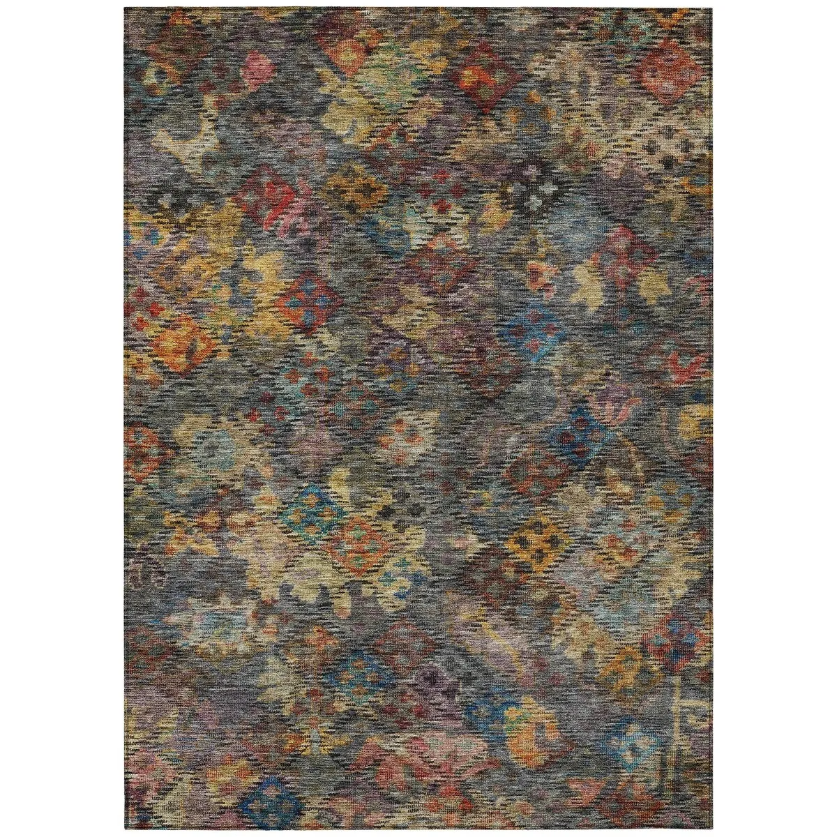 Machine Washable Indoor/ Outdoor Boho Moroccan Chantille Rug