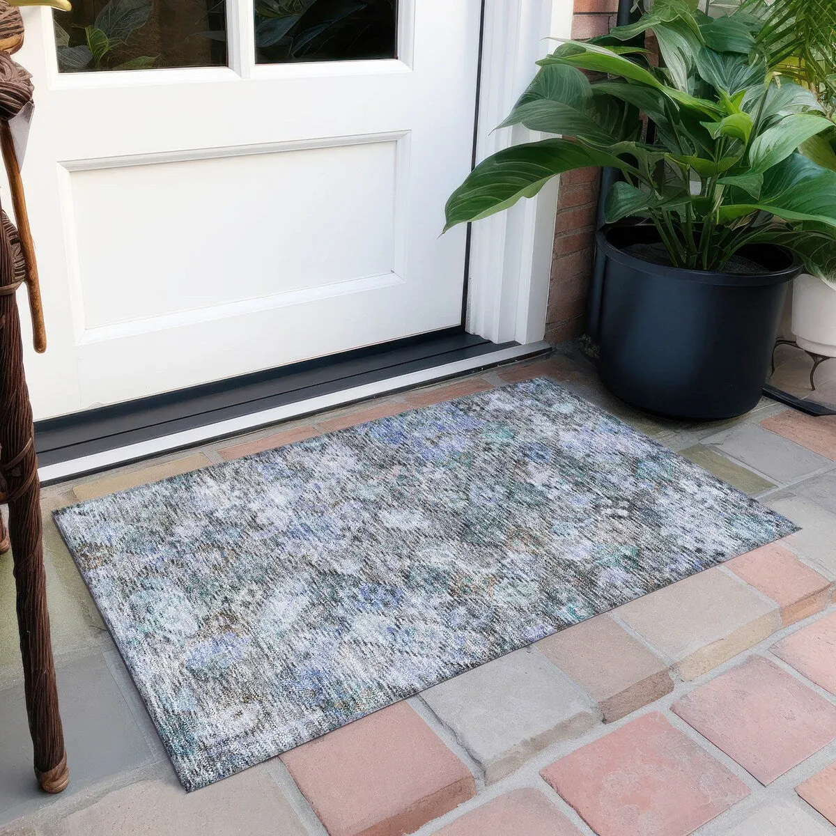 Machine Washable Indoor/ Outdoor Boho Moroccan Chantille Rug