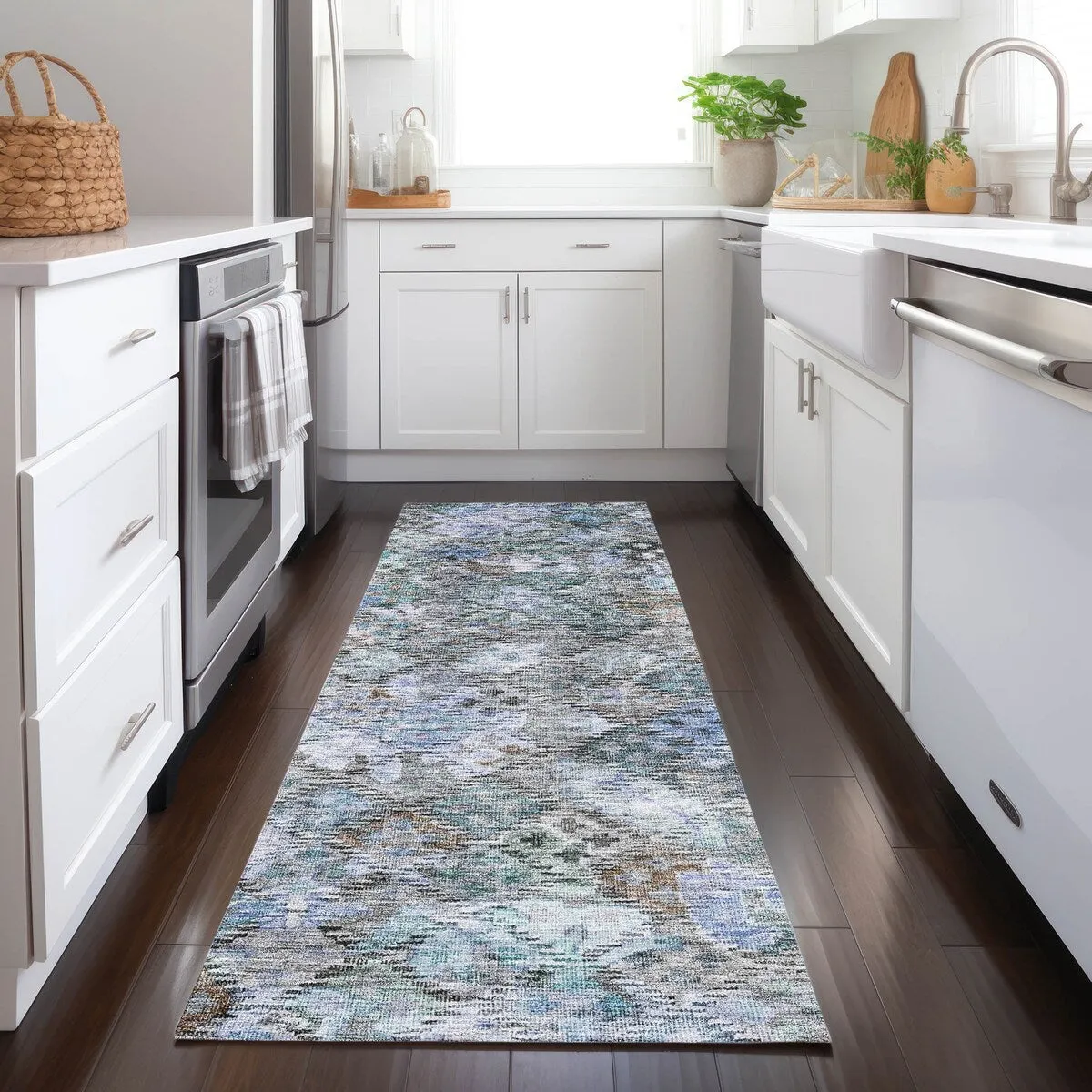 Machine Washable Indoor/ Outdoor Boho Moroccan Chantille Rug