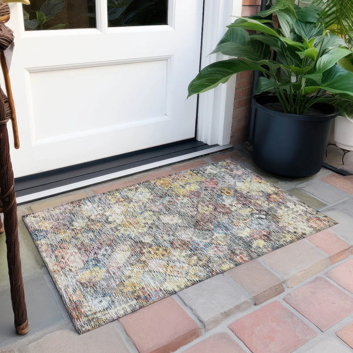 Machine Washable Indoor/ Outdoor Boho Moroccan Chantille Rug