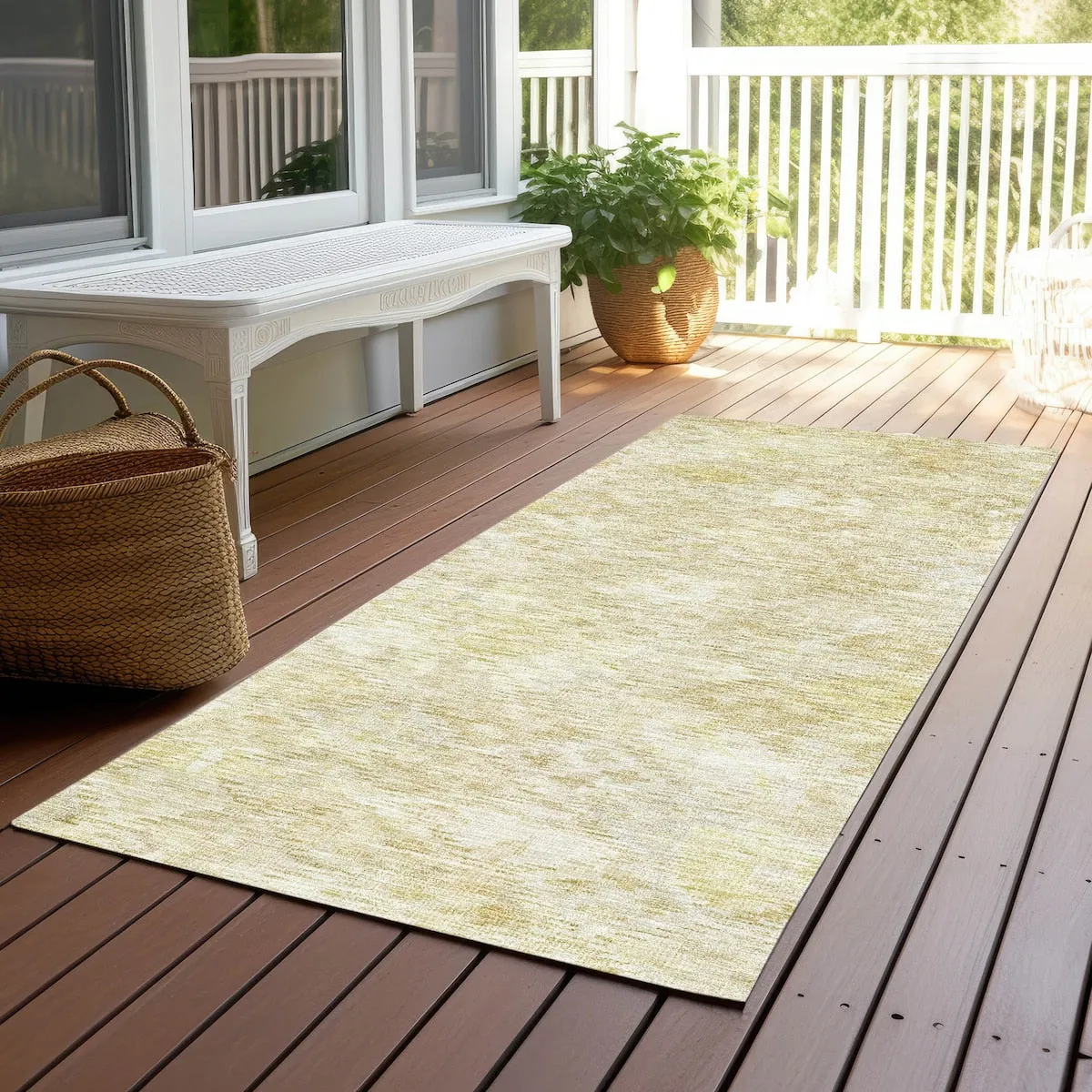 Machine Washable Indoor/ Outdoor Boho Moroccan Chantille Rug