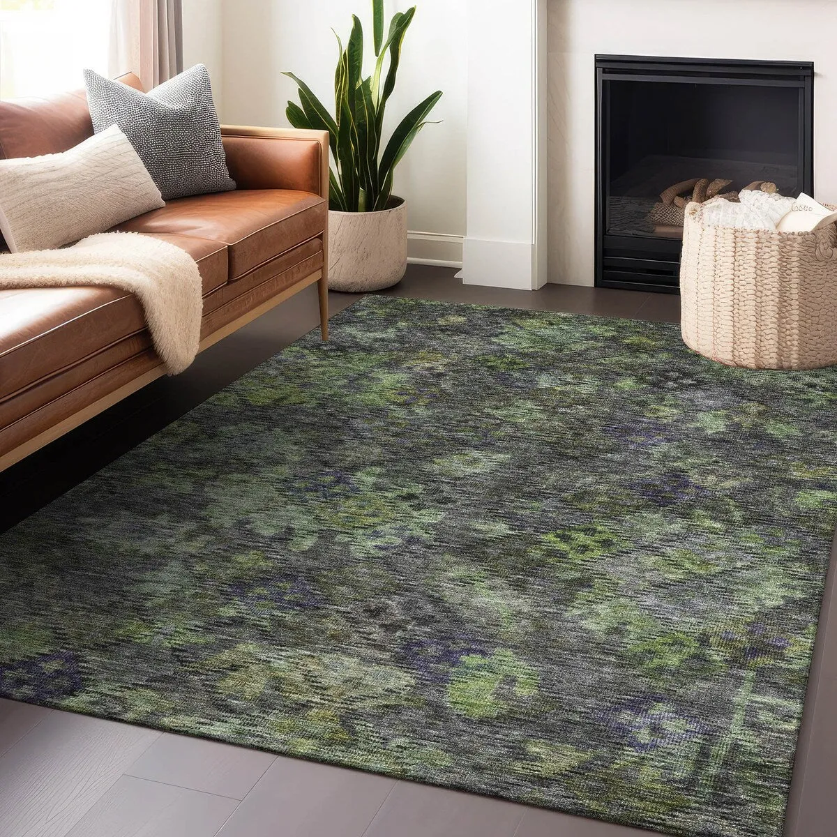 Machine Washable Indoor/ Outdoor Boho Moroccan Chantille Rug