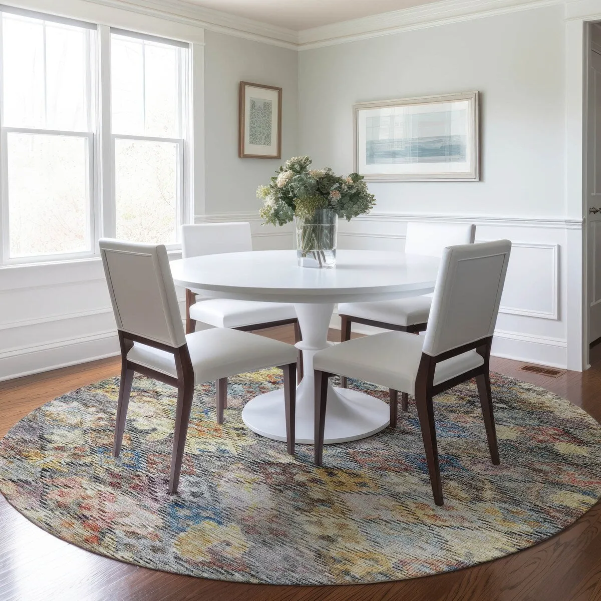 Machine Washable Indoor/ Outdoor Boho Moroccan Chantille Rug