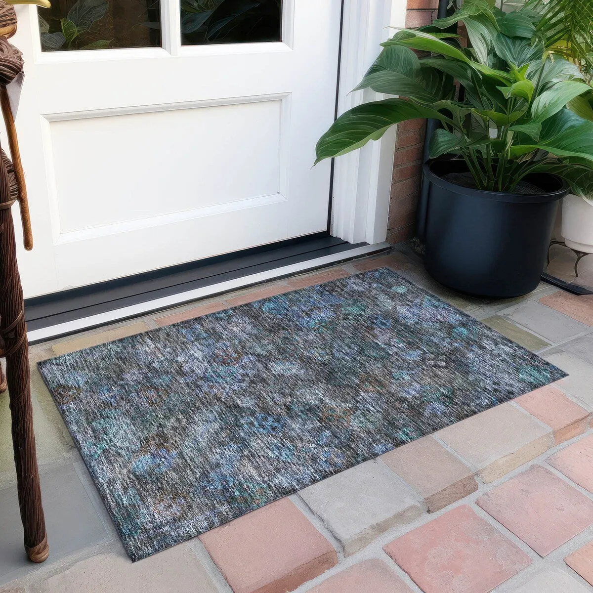 Machine Washable Indoor/ Outdoor Boho Moroccan Chantille Rug
