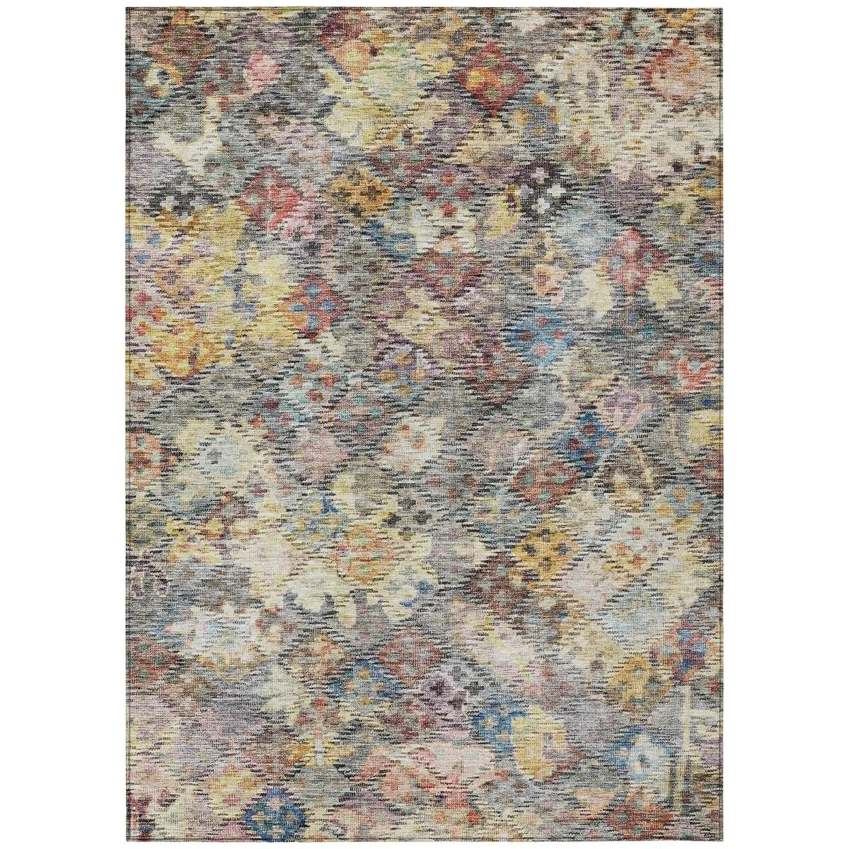 Machine Washable Indoor/ Outdoor Boho Moroccan Chantille Rug