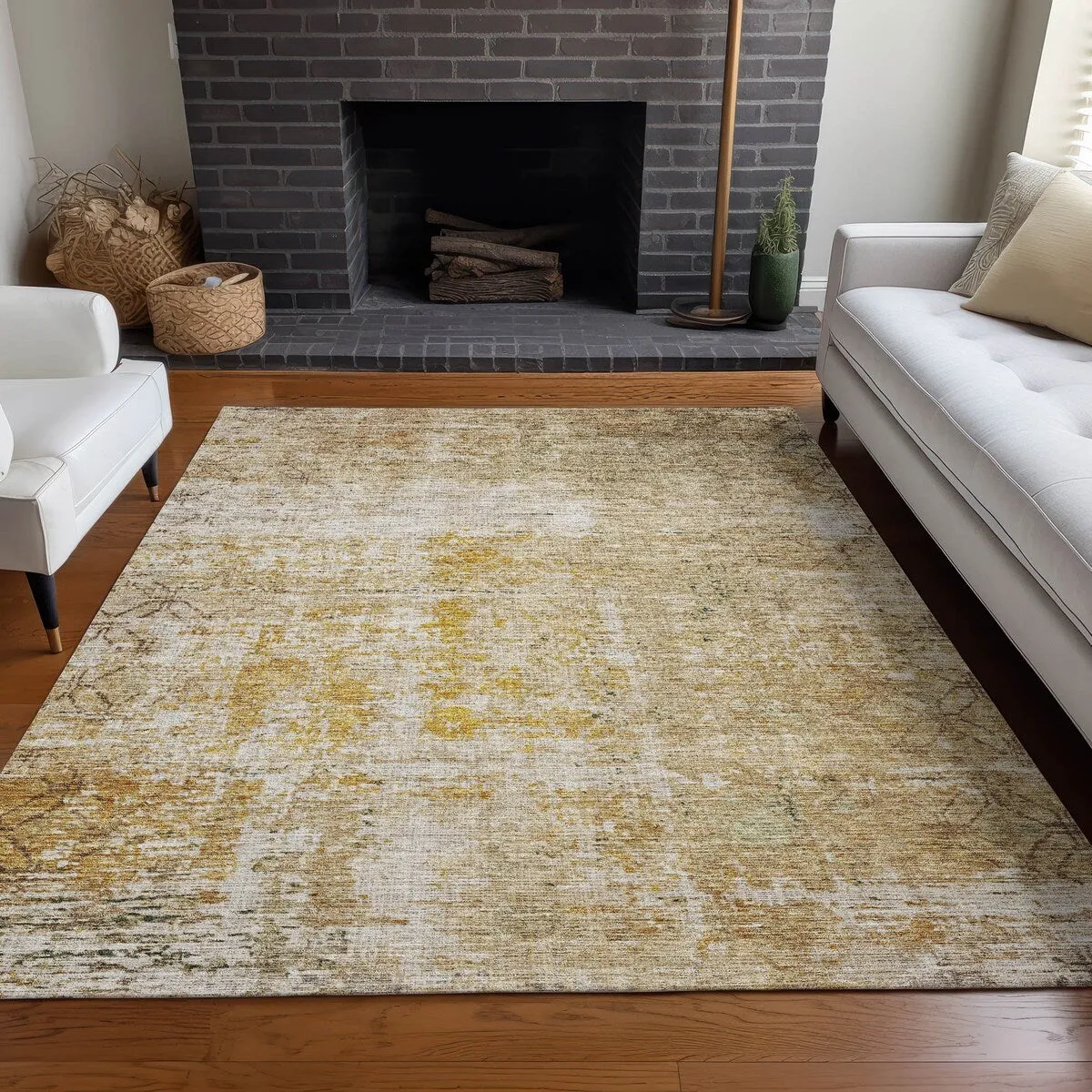 Machine Washable Indoor/ Outdoor Boho Moroccan Chantille Rug