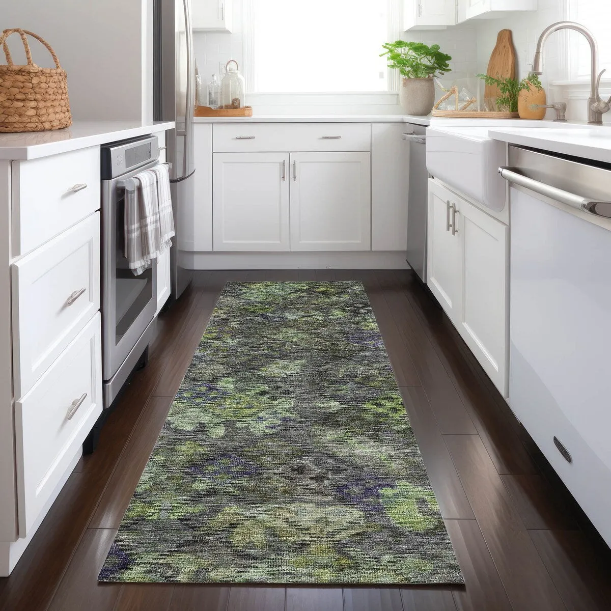 Machine Washable Indoor/ Outdoor Boho Moroccan Chantille Rug