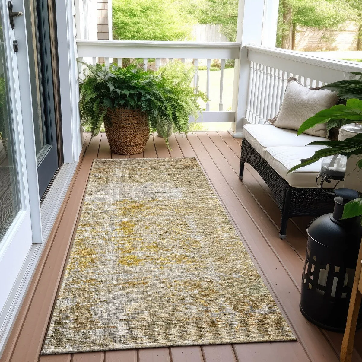 Machine Washable Indoor/ Outdoor Boho Moroccan Chantille Rug