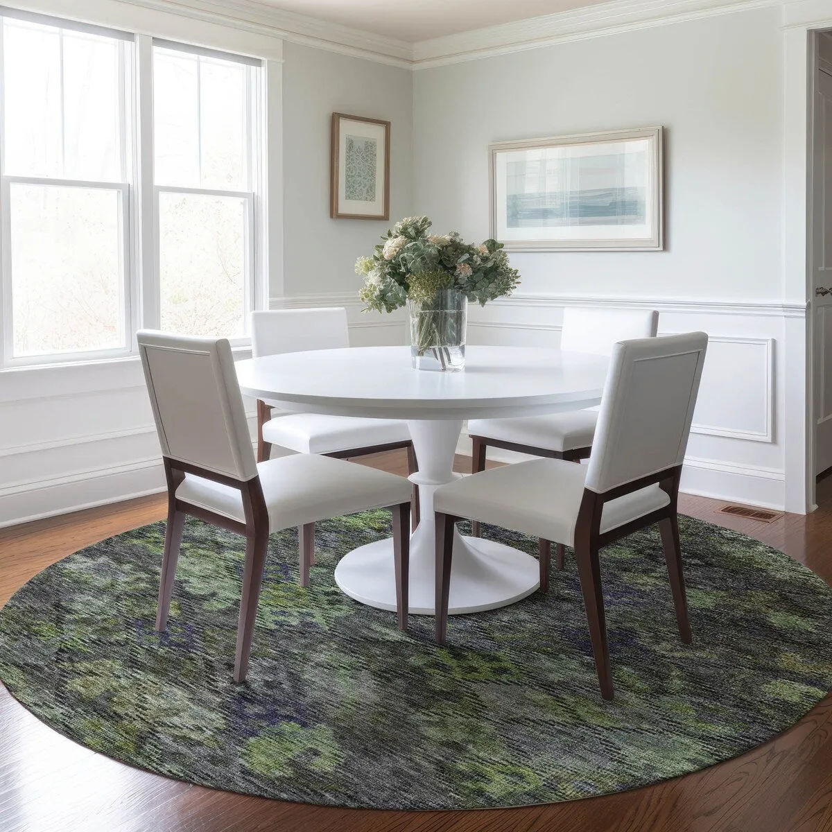 Machine Washable Indoor/ Outdoor Boho Moroccan Chantille Rug