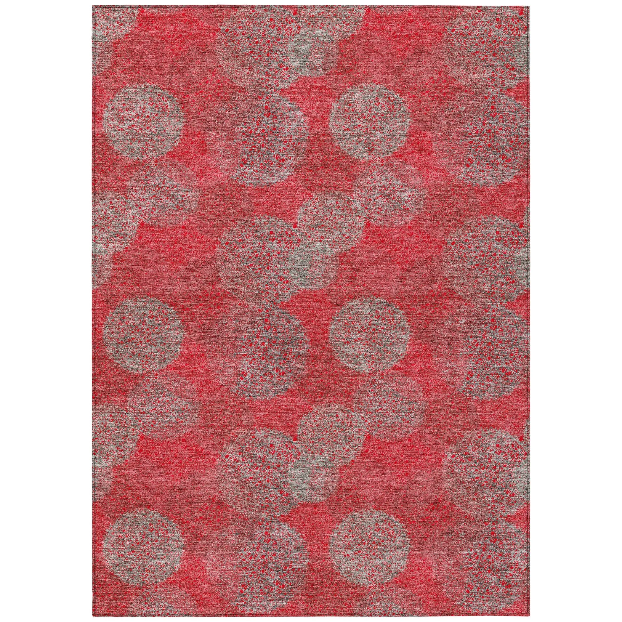 Machine Washable Indoor/ Outdoor Boho Sphere Chantille Rug