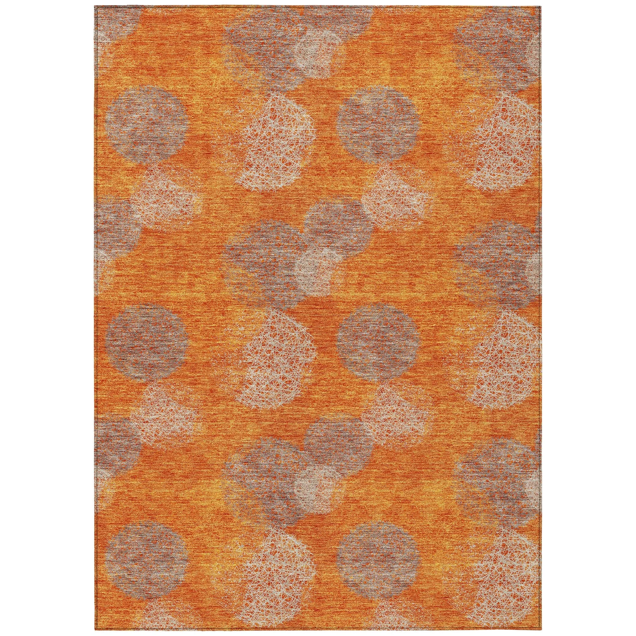 Machine Washable Indoor/ Outdoor Boho Sphere Chantille Rug