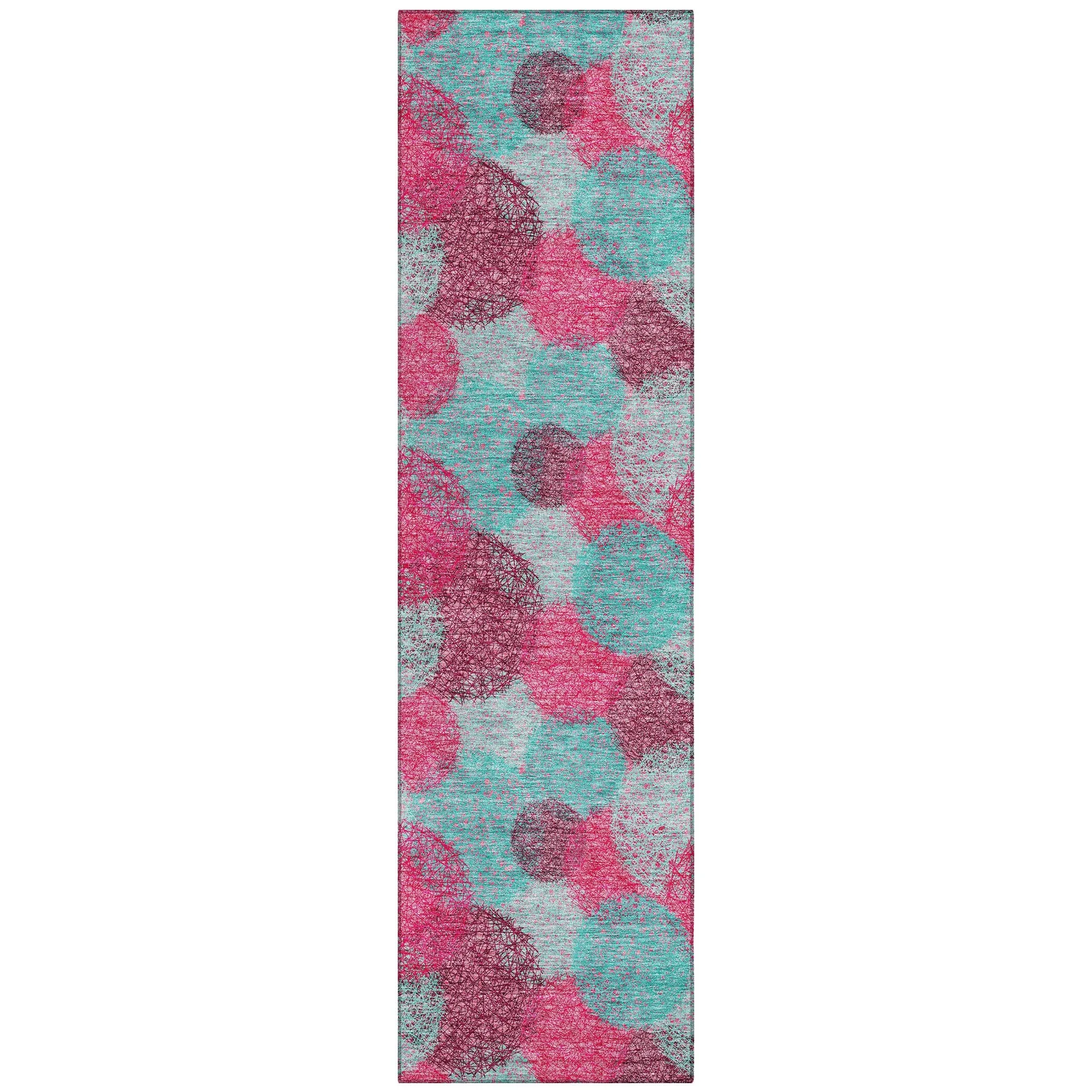Machine Washable Indoor/ Outdoor Boho Sphere Chantille Rug