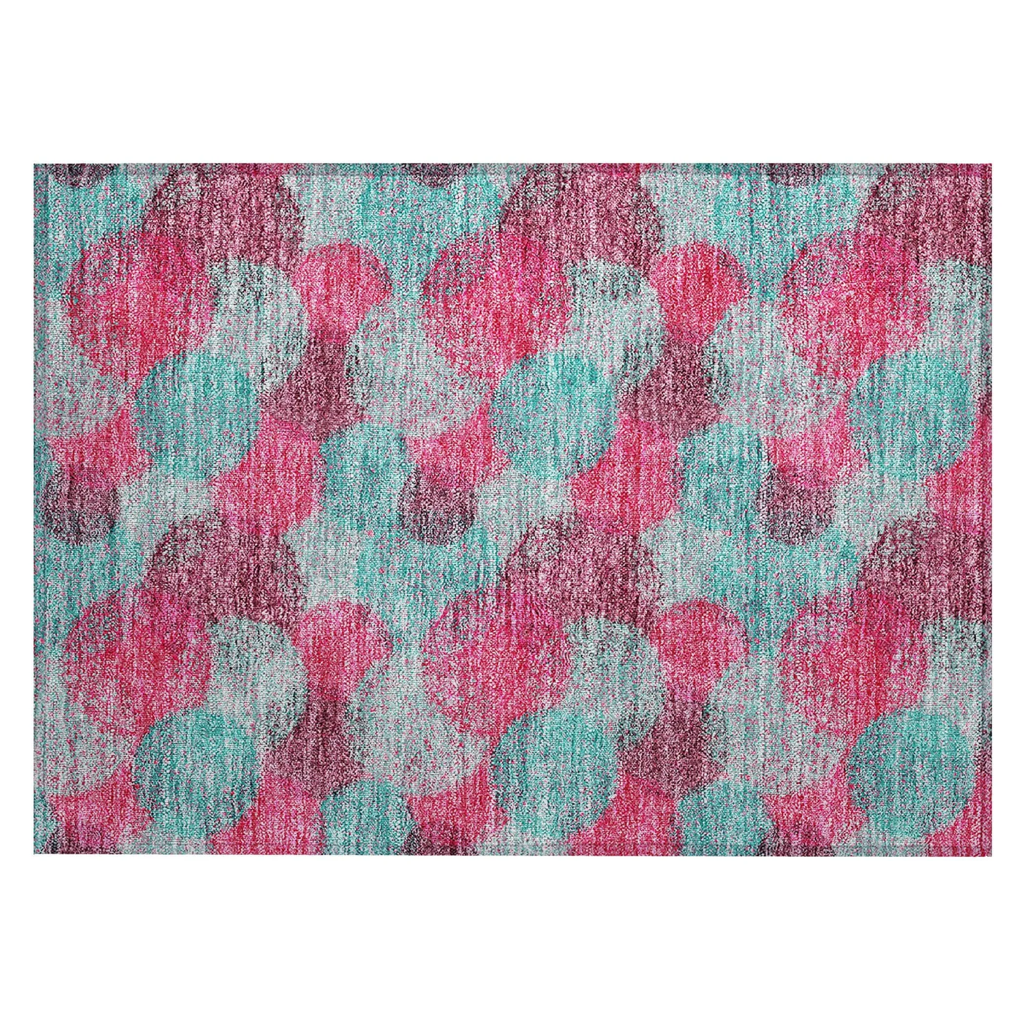 Machine Washable Indoor/ Outdoor Boho Sphere Chantille Rug