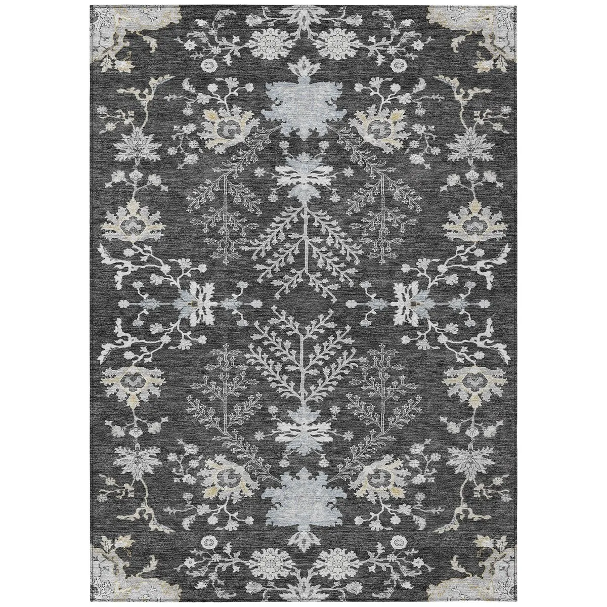 Machine Washable Indoor/ Outdoor Boho Traditional Chantille Rug
