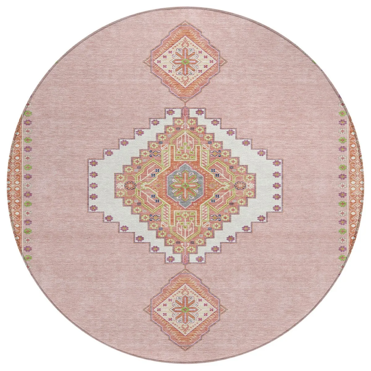 Machine Washable Indoor/ Outdoor Boho Traditional Chantille Rug