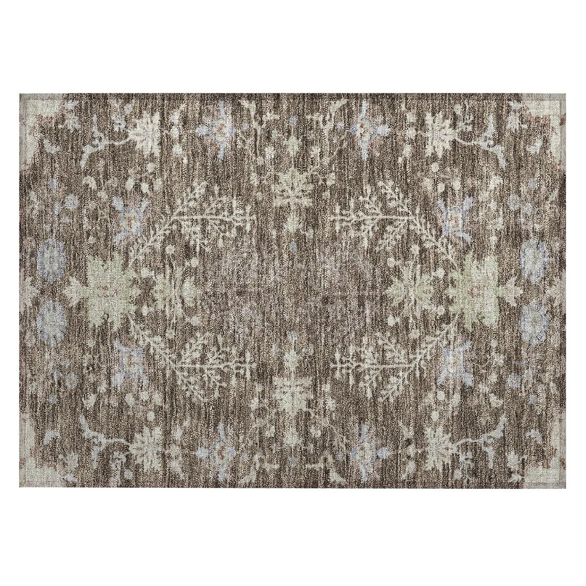 Machine Washable Indoor/ Outdoor Boho Traditional Chantille Rug