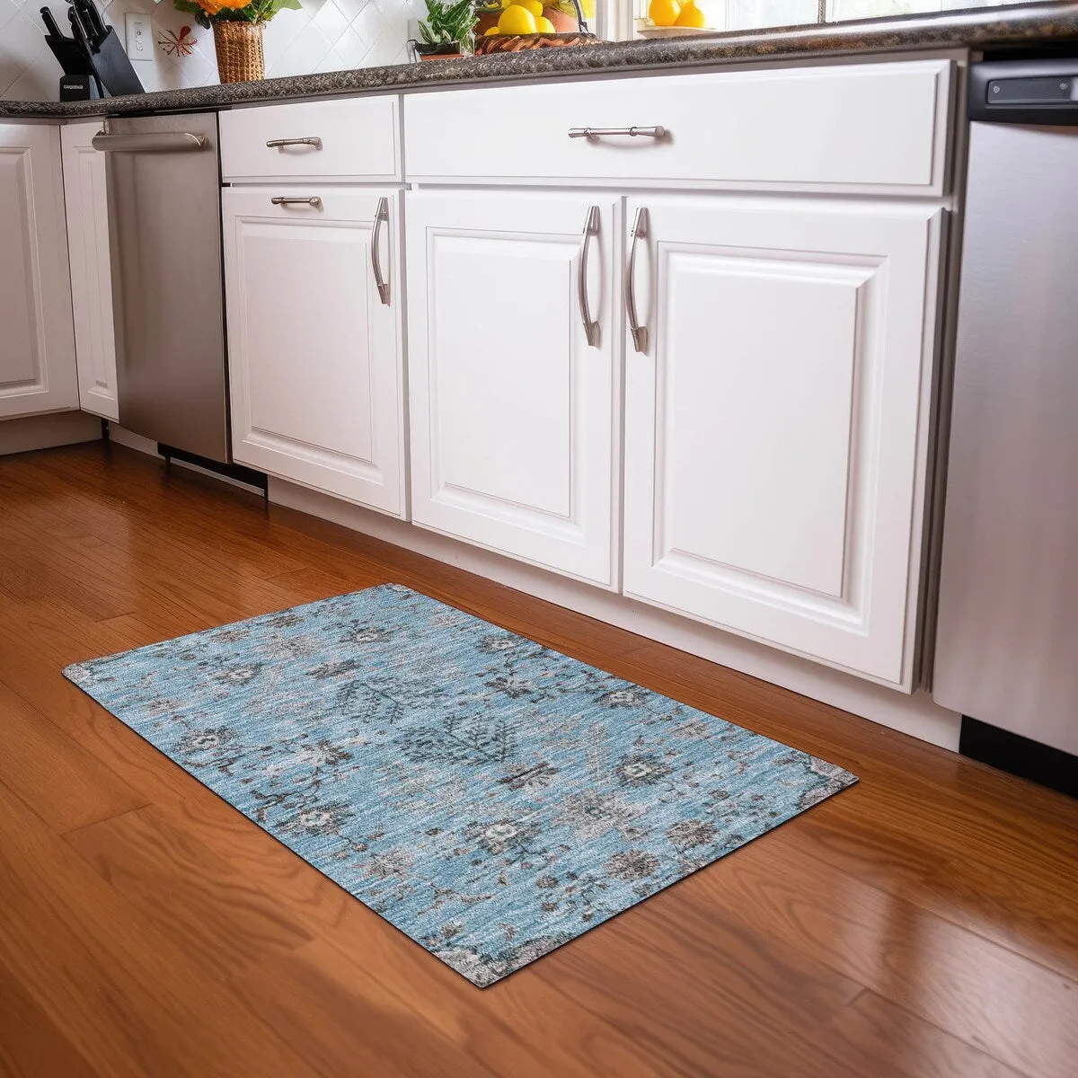 Machine Washable Indoor/ Outdoor Boho Traditional Chantille Rug