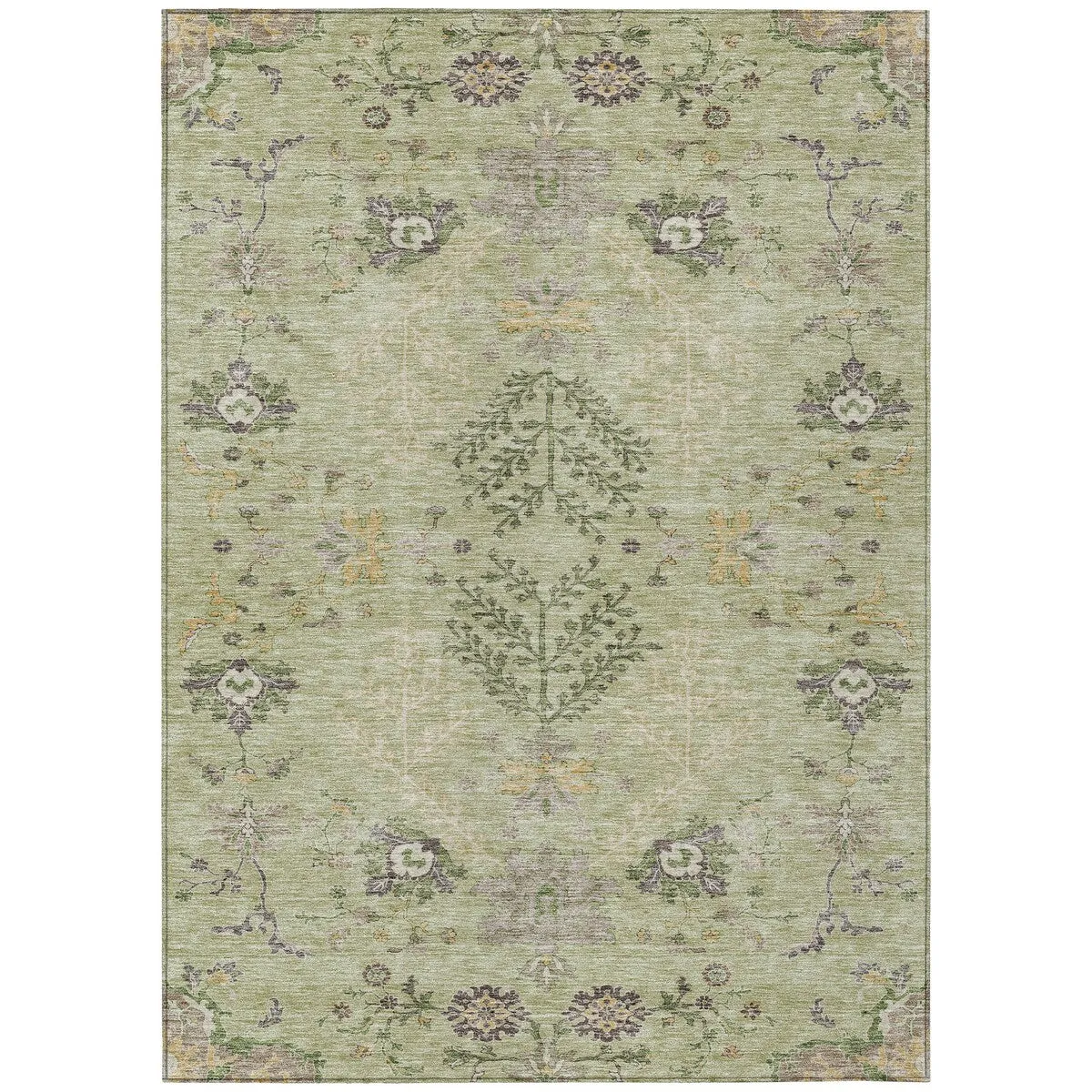 Machine Washable Indoor/ Outdoor Boho Traditional Chantille Rug