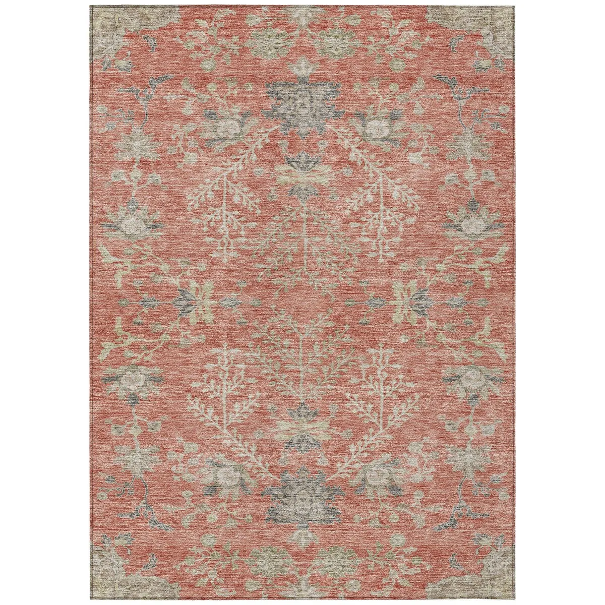 Machine Washable Indoor/ Outdoor Boho Traditional Chantille Rug