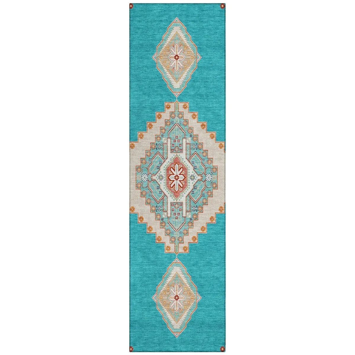 Machine Washable Indoor/ Outdoor Boho Traditional Chantille Rug