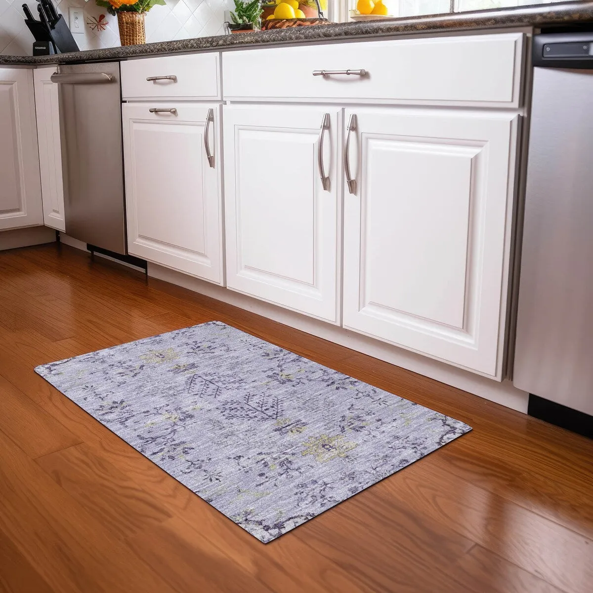 Machine Washable Indoor/ Outdoor Boho Traditional Chantille Rug