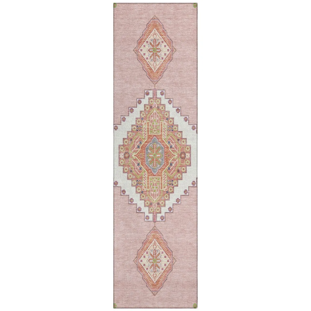 Machine Washable Indoor/ Outdoor Boho Traditional Chantille Rug