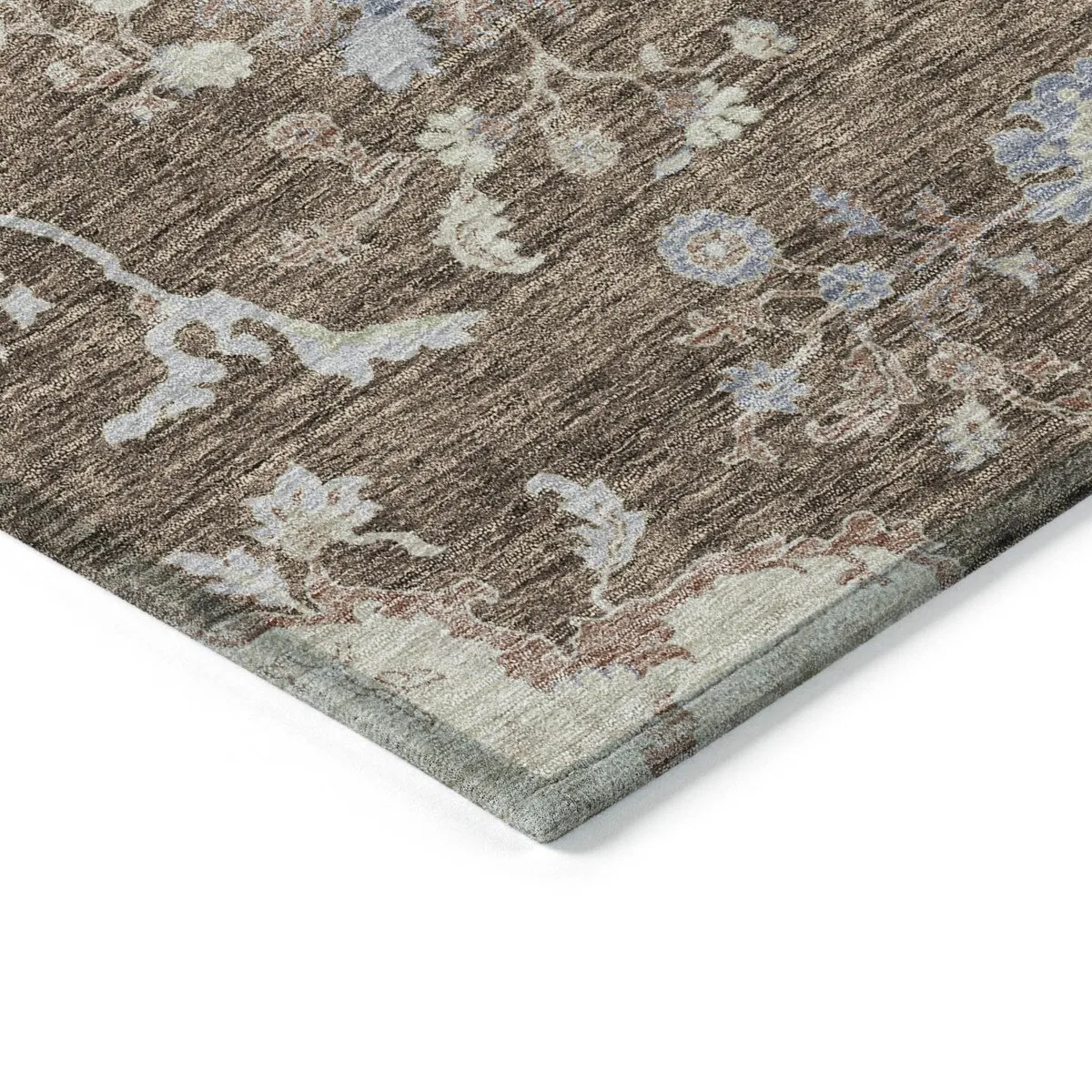 Machine Washable Indoor/ Outdoor Boho Traditional Chantille Rug