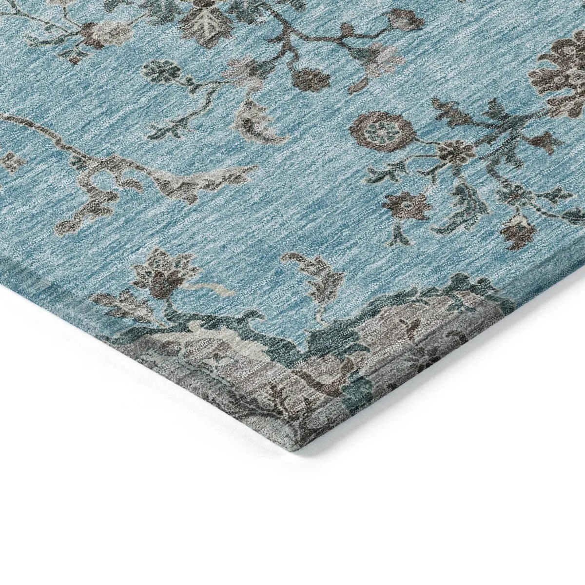 Machine Washable Indoor/ Outdoor Boho Traditional Chantille Rug