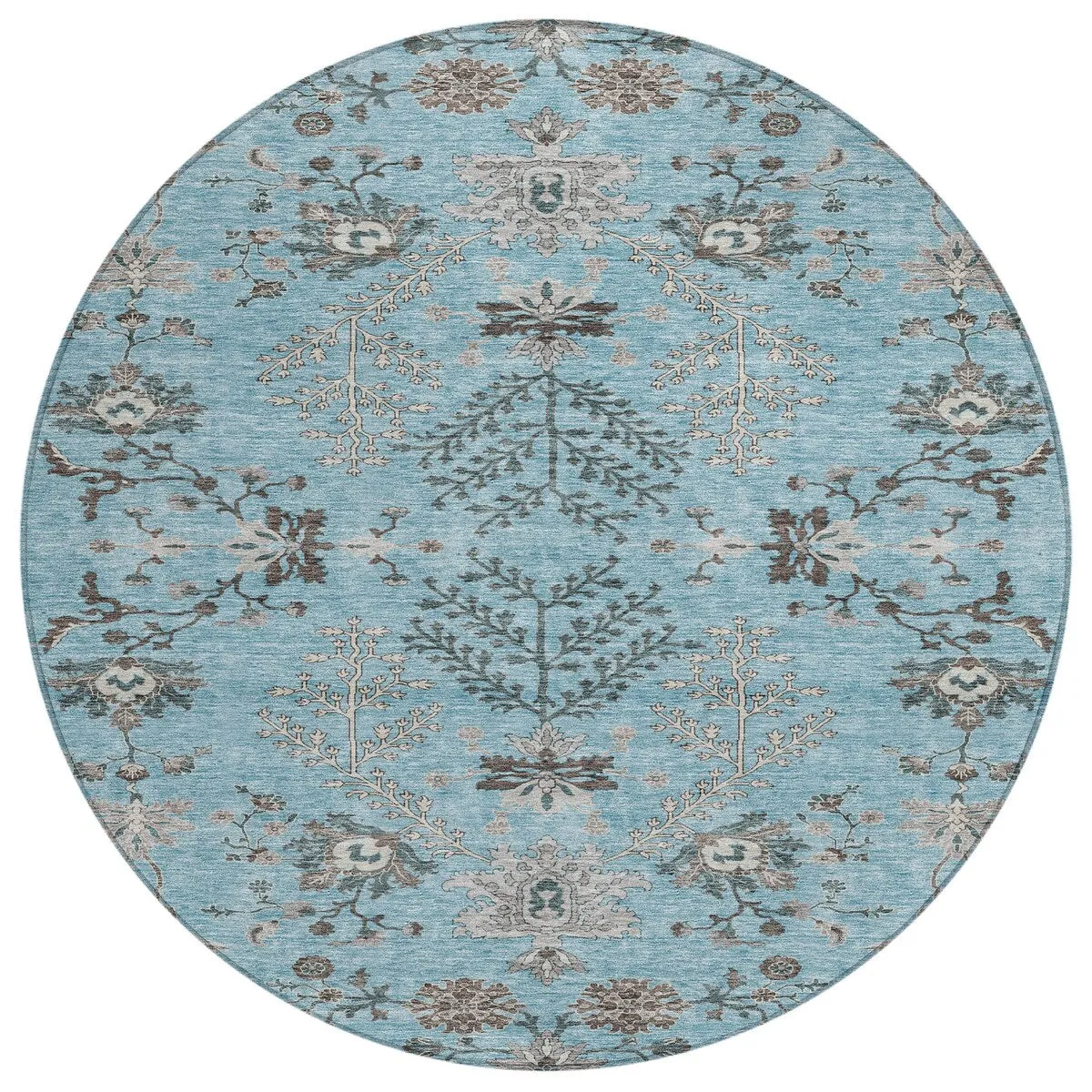 Machine Washable Indoor/ Outdoor Boho Traditional Chantille Rug